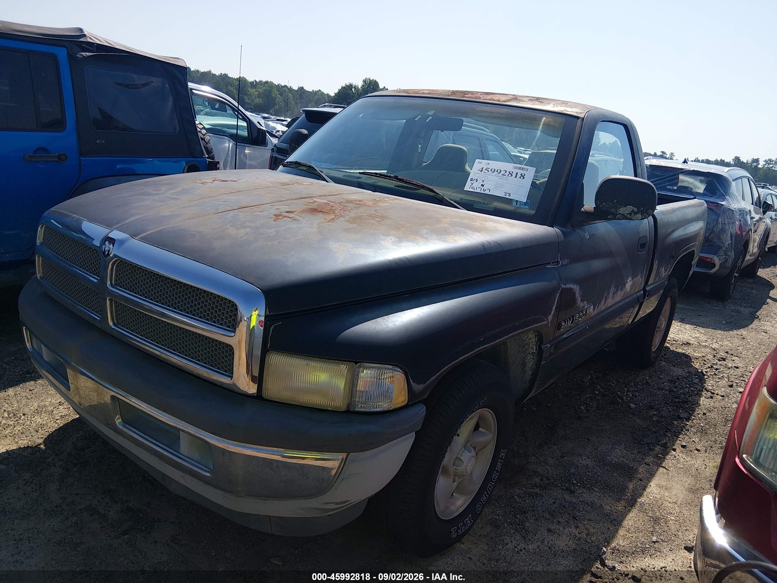 1998 Dodge Ram 1500 St Black vin: 1B7HC16Y1WS707800