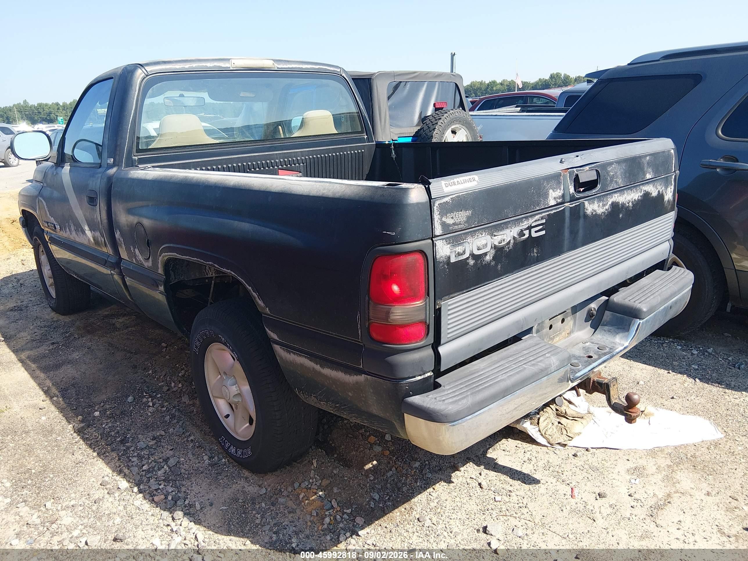 1998 Dodge Ram 1500 St Black vin: 1B7HC16Y1WS707800