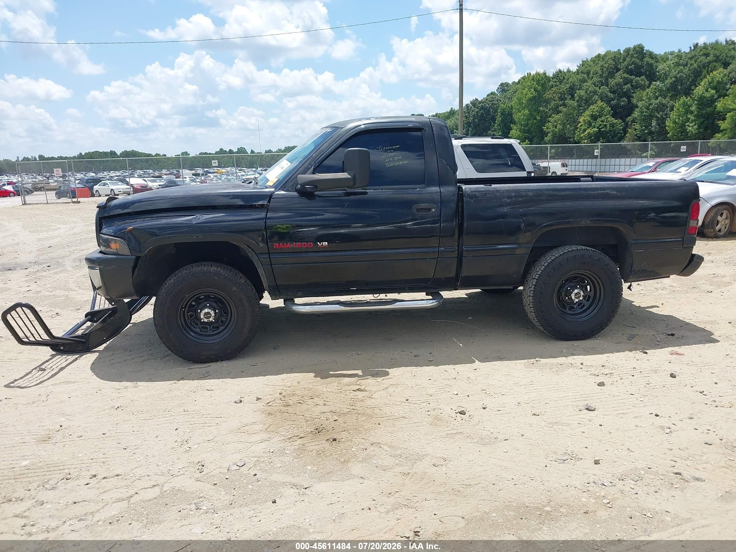 1998 Dodge Ram 1500 St Black vin: 1B7HC16Y5WS655880