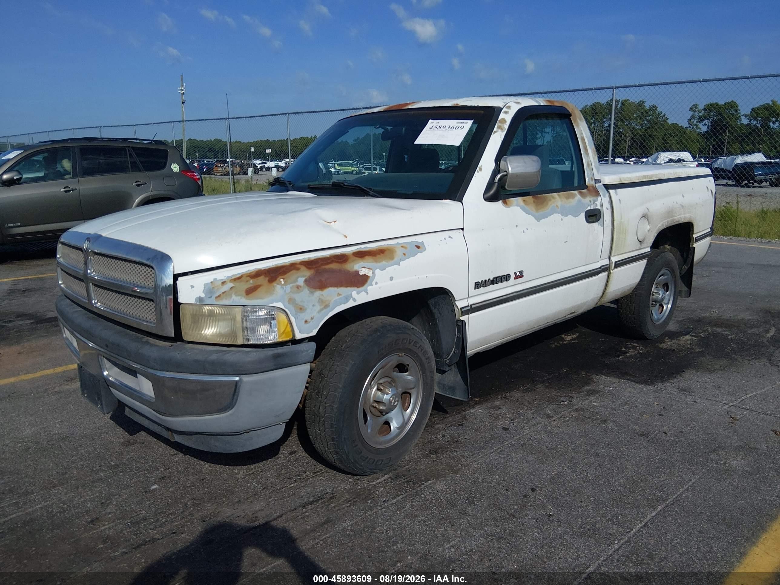 1996 Dodge Ram 1500 White vin: 1B7HC16Y7TJ125508