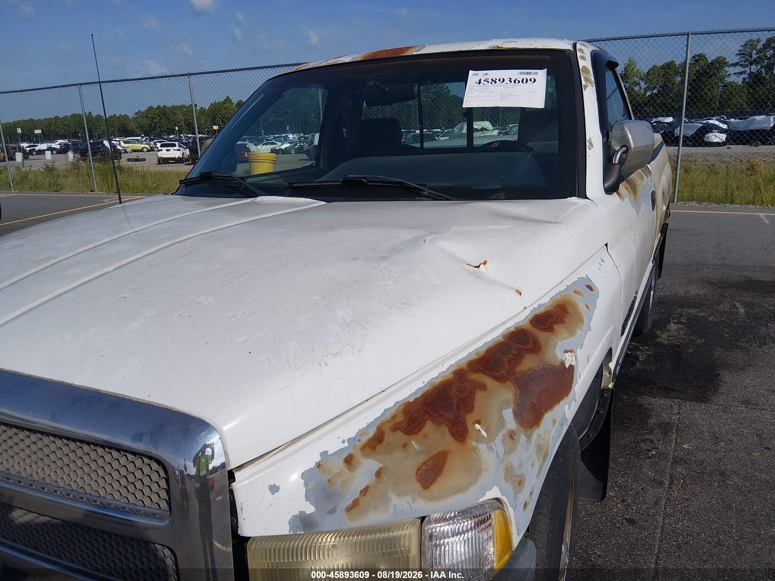 1996 Dodge Ram 1500 White vin: 1B7HC16Y7TJ125508