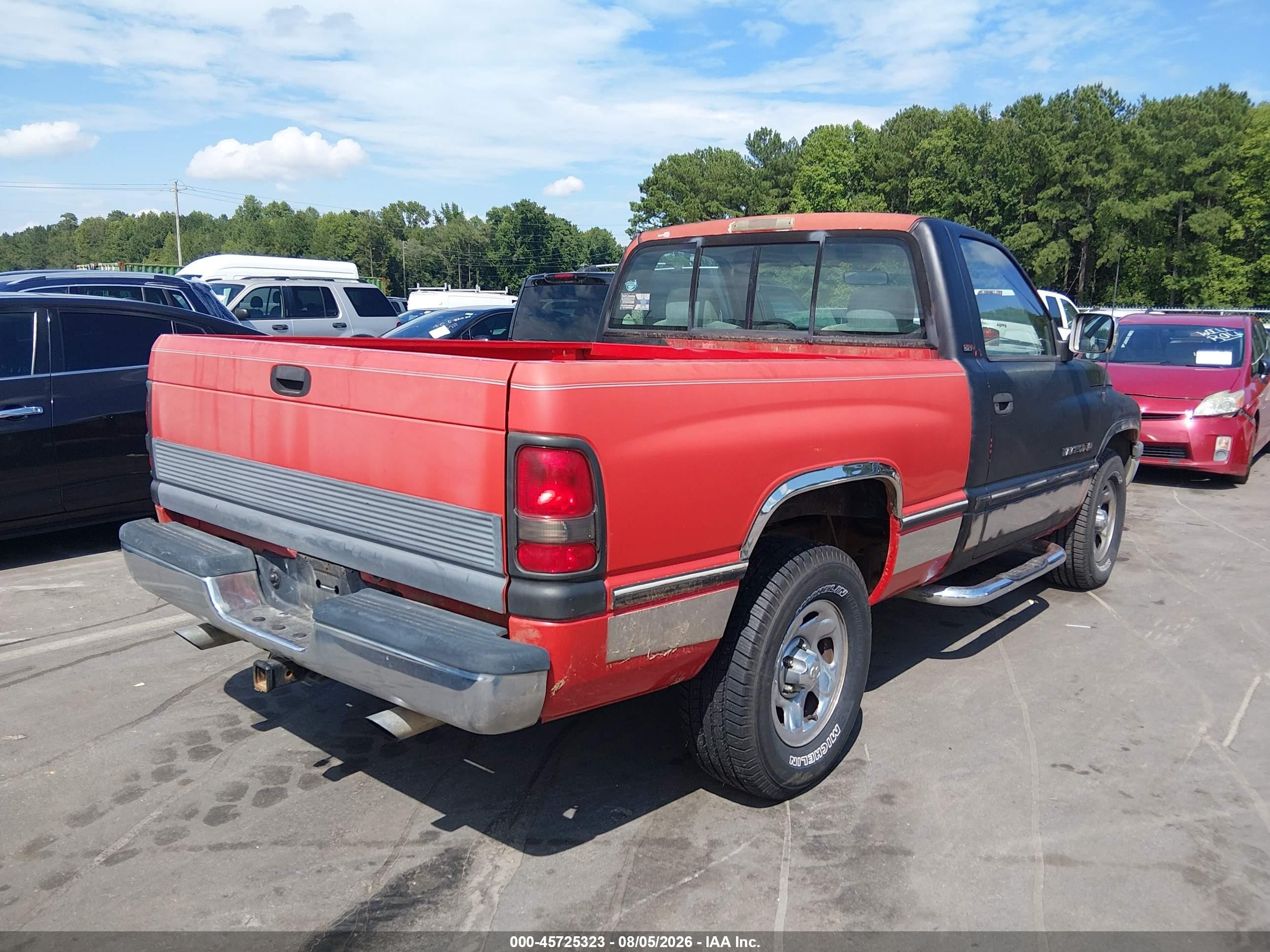 1996 Dodge Ram 1500 Red vin: 1B7HC16Y9TS526682