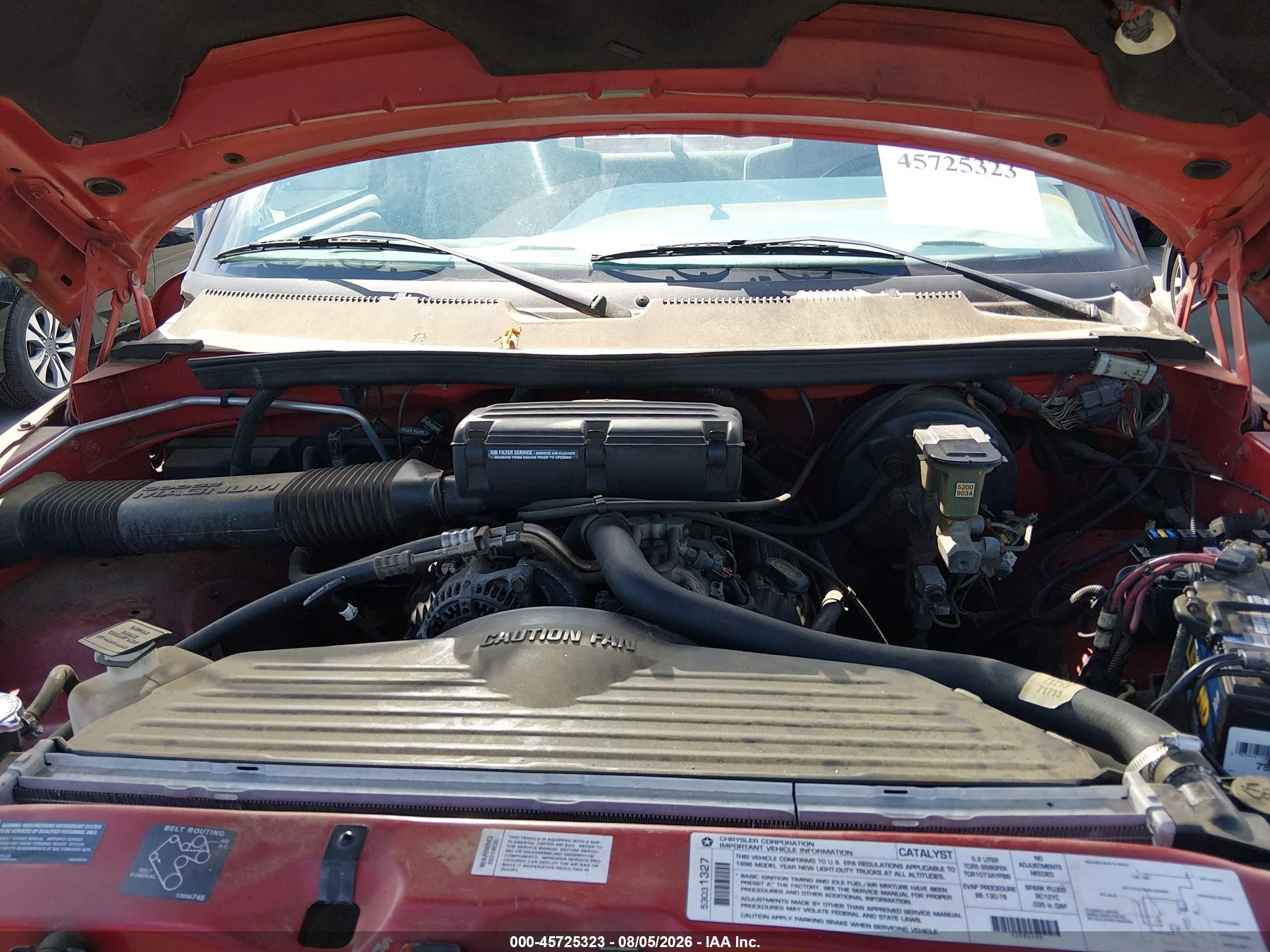 1996 Dodge Ram 1500 Red vin: 1B7HC16Y9TS526682
