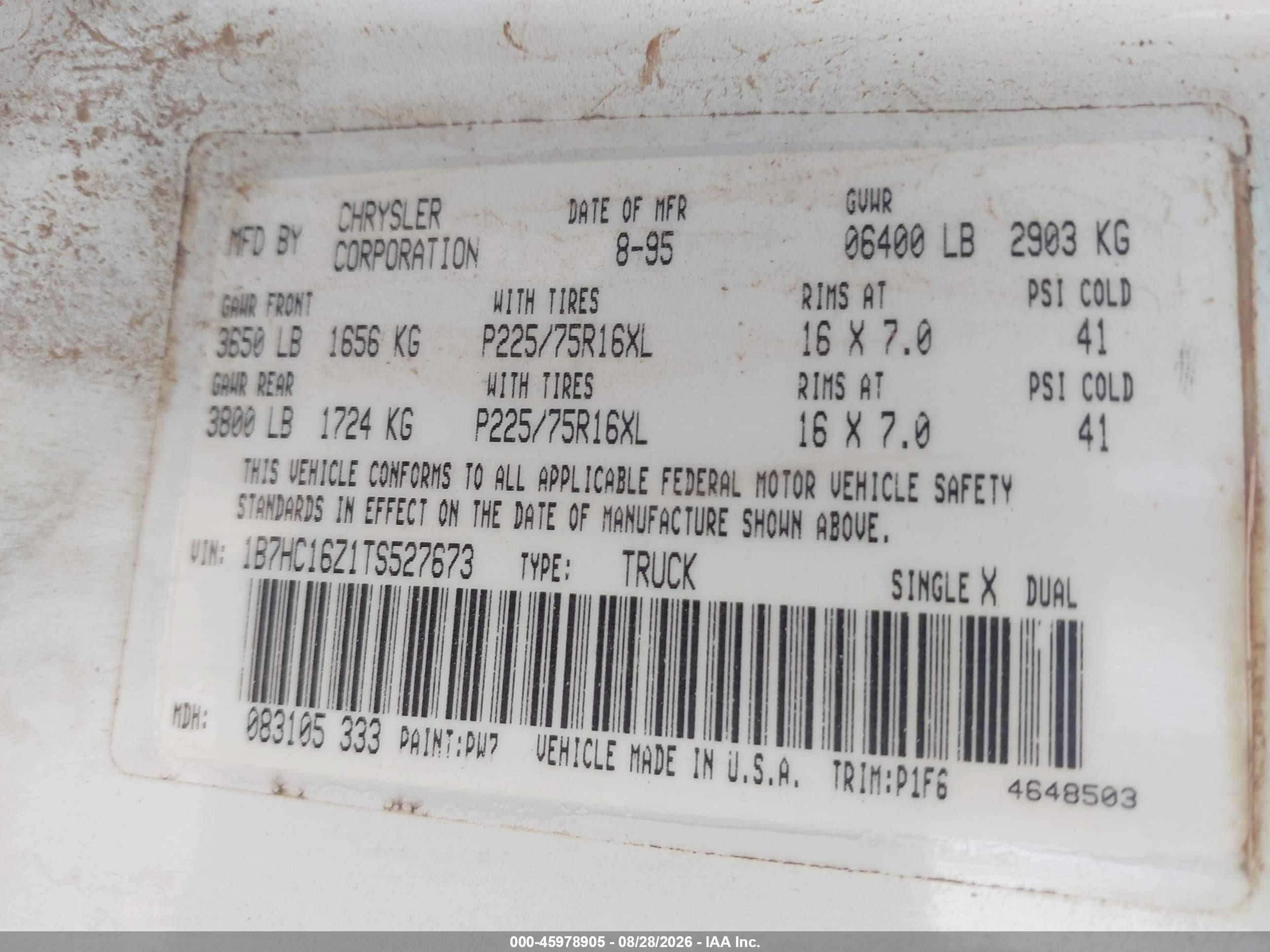 1996 Dodge Ram 1500   Silver vin: 1B7HC16Z1TS527673