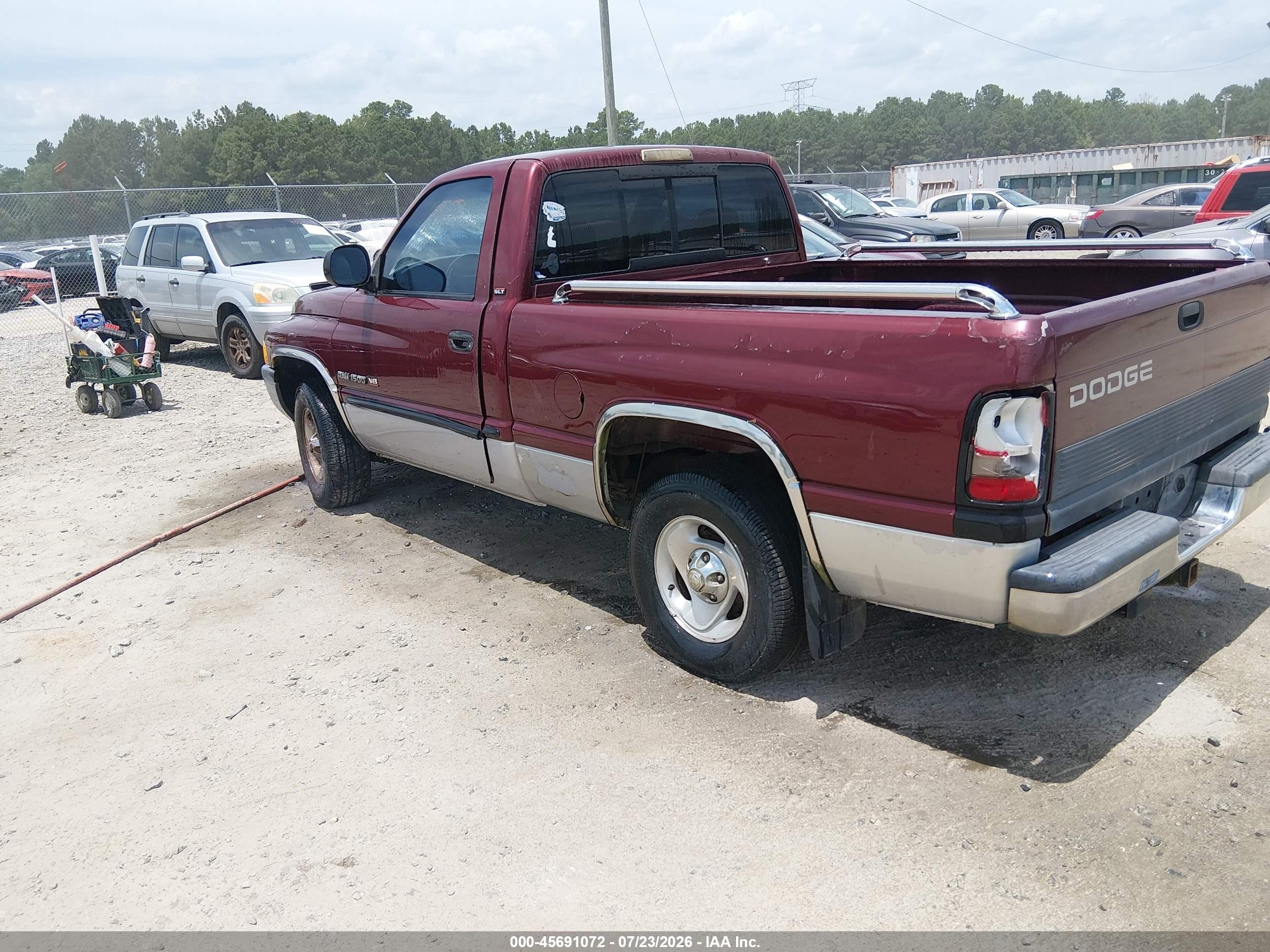 2000 Dodge Ram 1500 St Burgundy vin: 1B7HC16ZXYS579293