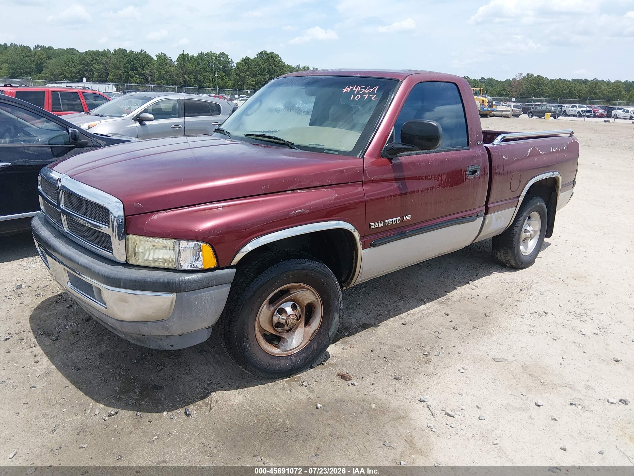 2000 Dodge Ram 1500 St Burgundy vin: 1B7HC16ZXYS579293