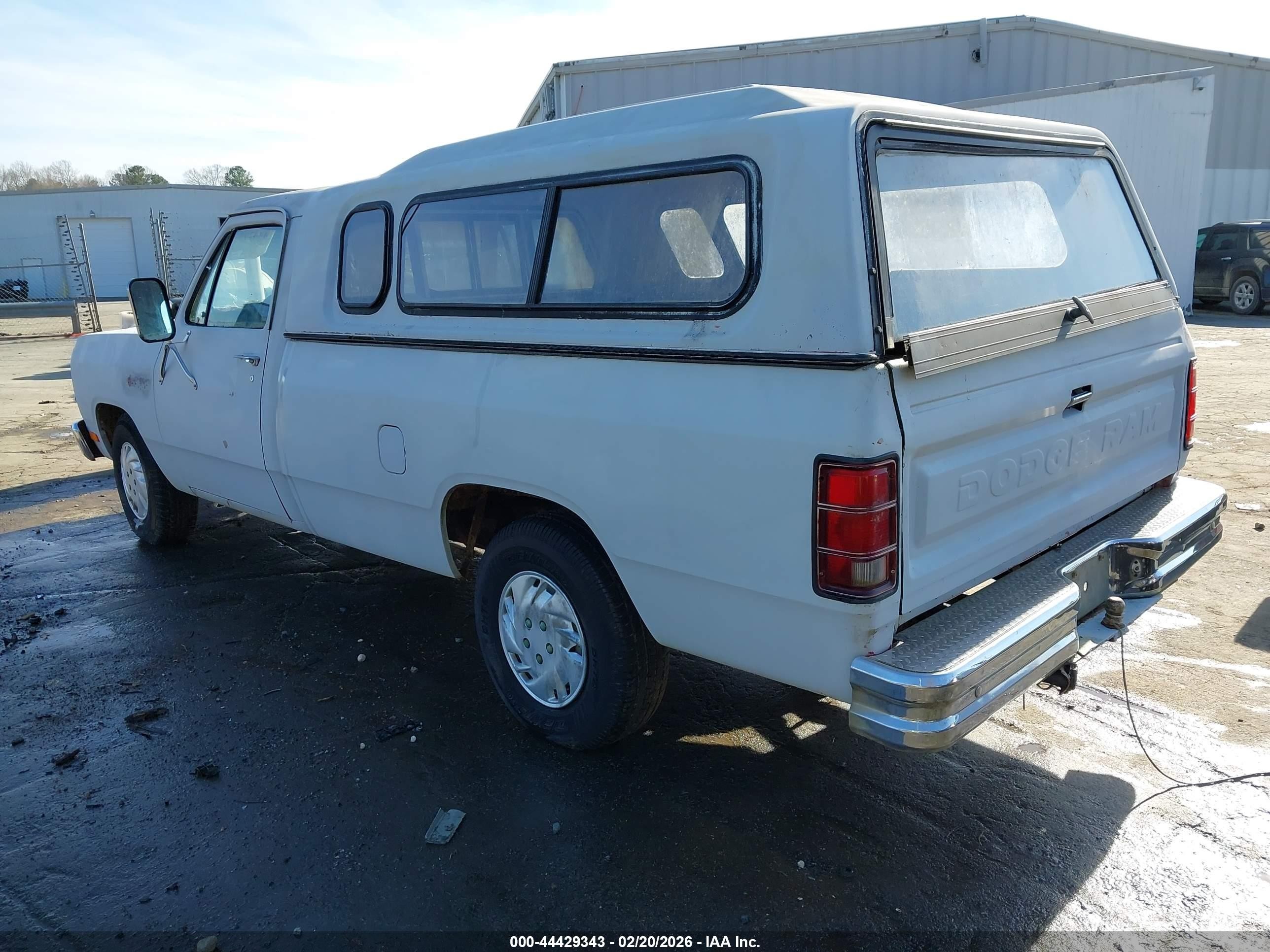 1987 Dodge D-series D150 White vin: 1B7HD14T5HS352198