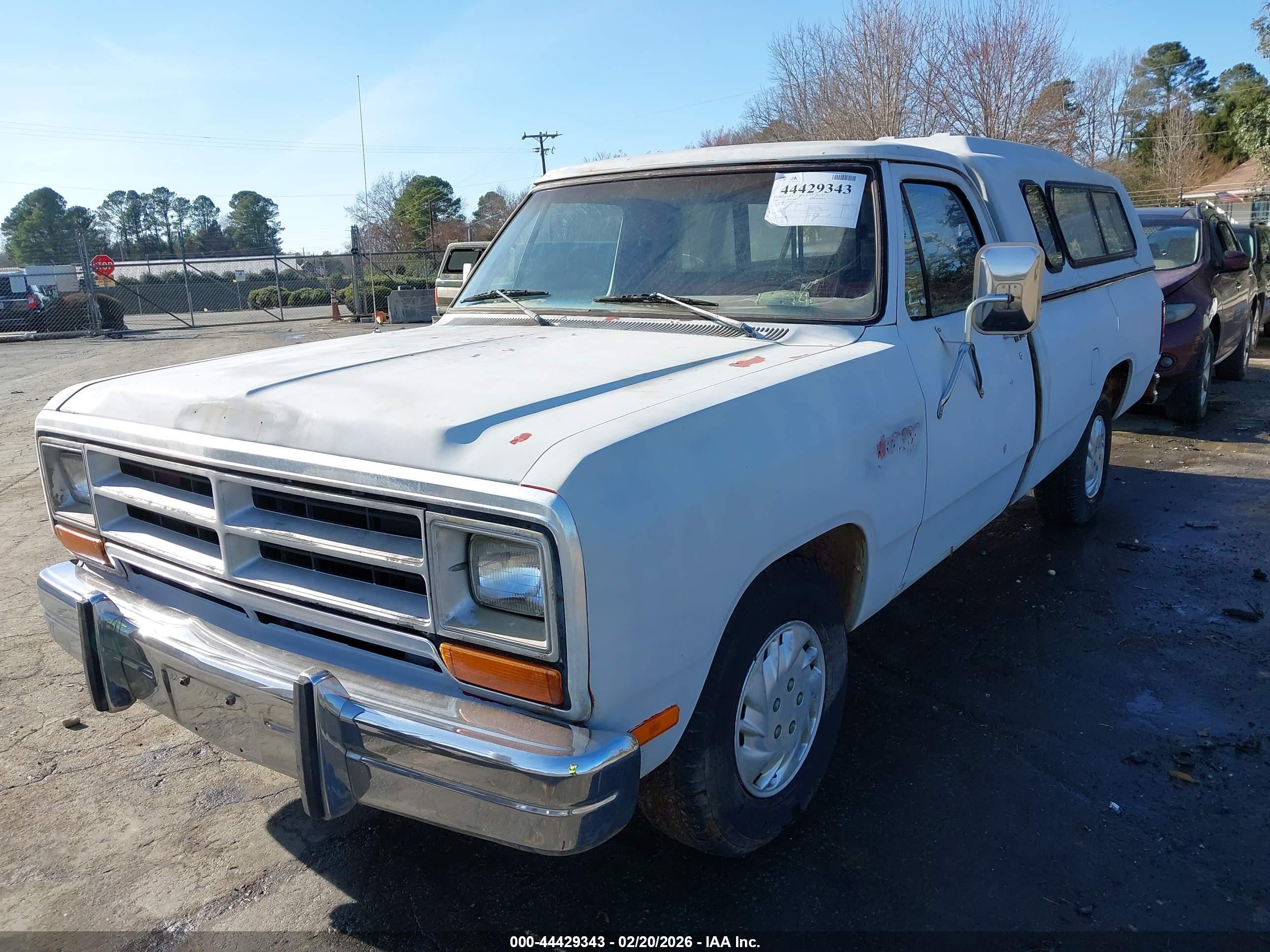 1987 Dodge D-series D150 White vin: 1B7HD14T5HS352198