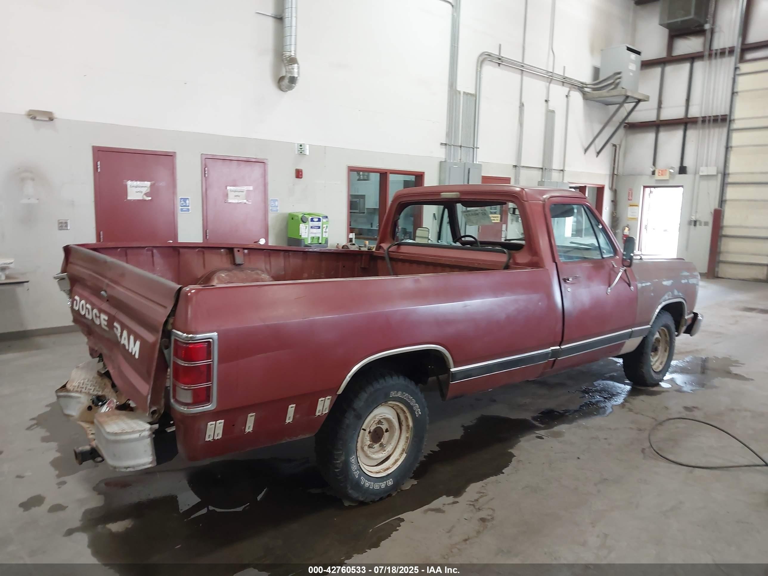 1986 Dodge D-series D150 Maroon vin: 1B7HD14T6GS082610