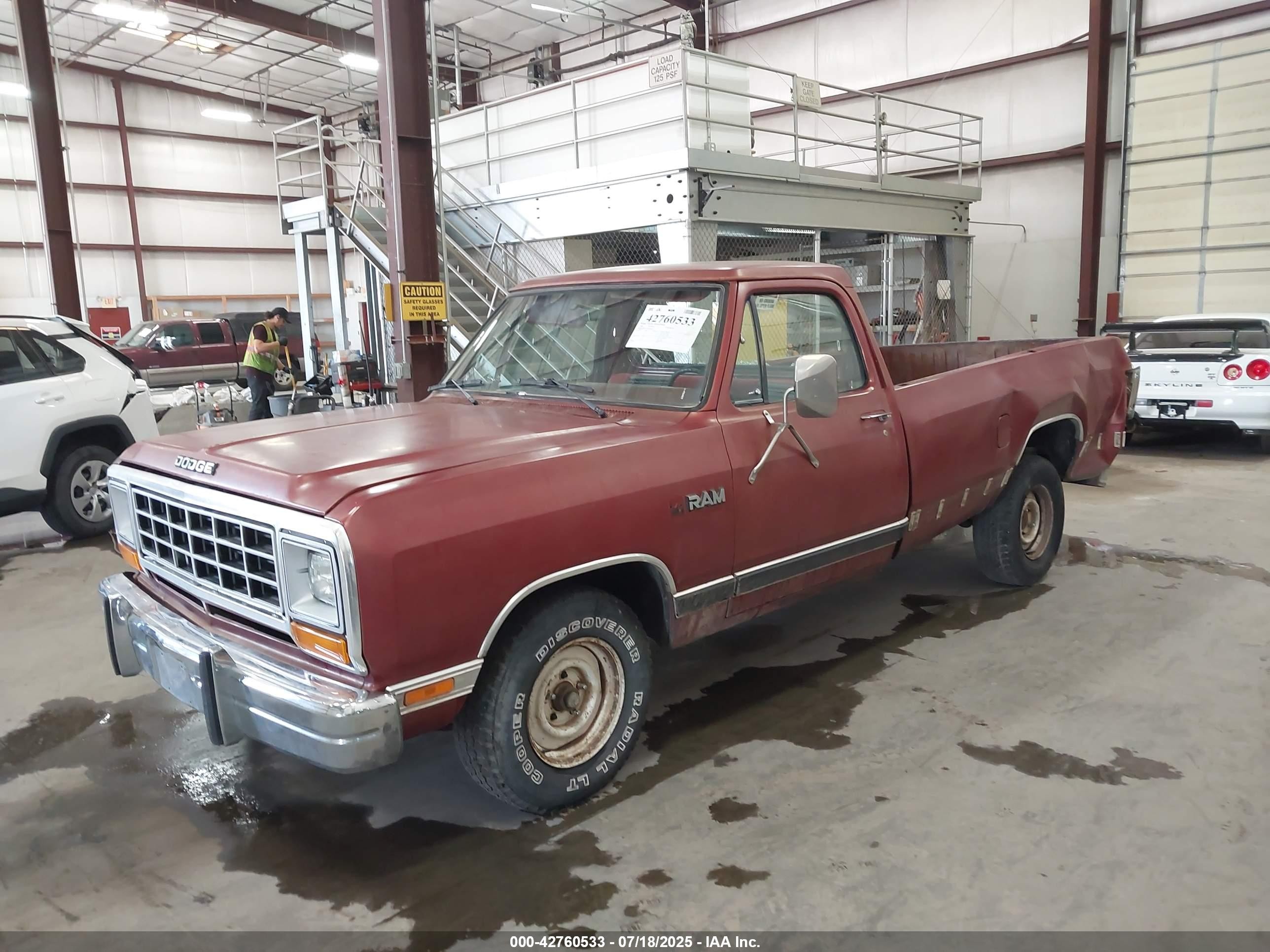 1986 Dodge D-series D150 Maroon vin: 1B7HD14T6GS082610