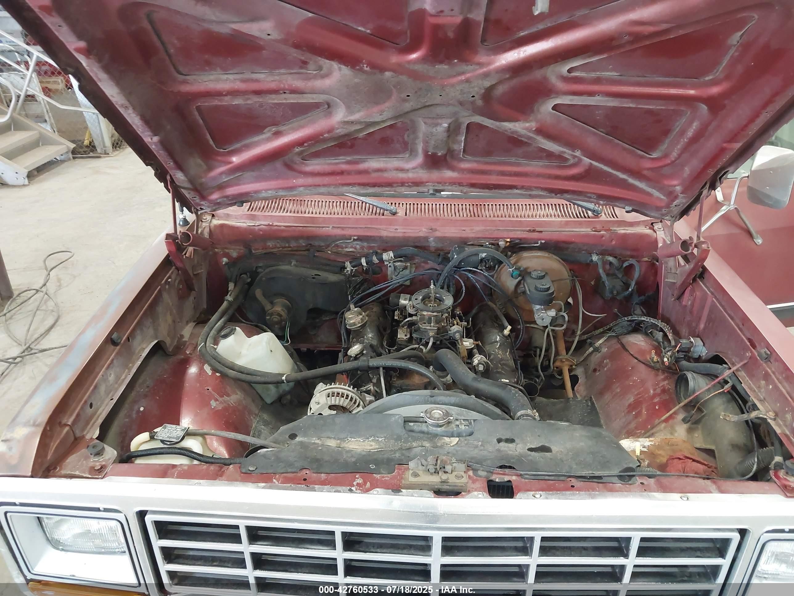 1986 Dodge D-series D150 Maroon vin: 1B7HD14T6GS082610