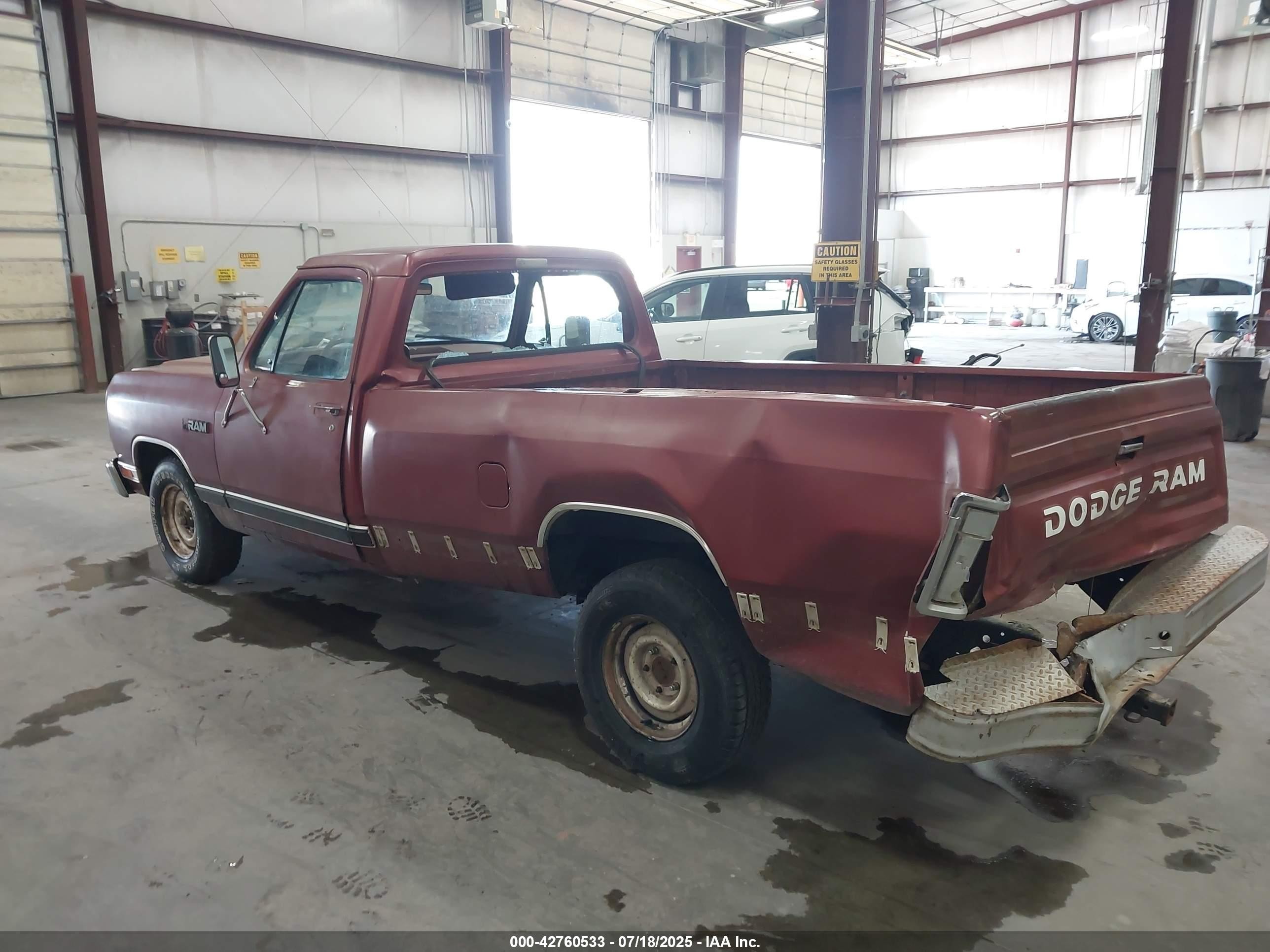 1986 Dodge D-series D150 Maroon vin: 1B7HD14T6GS082610