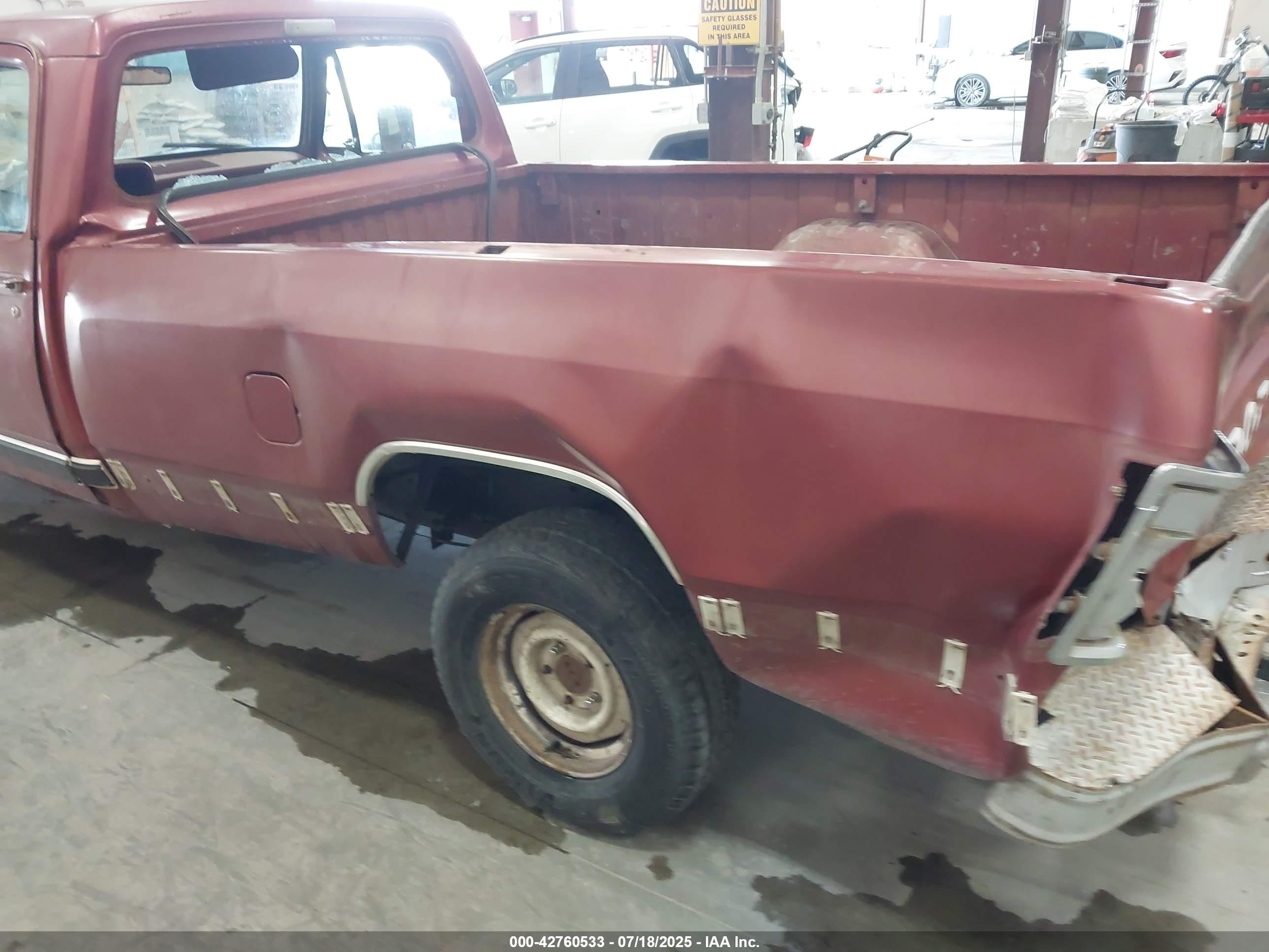 1986 Dodge D-series D150 Maroon vin: 1B7HD14T6GS082610