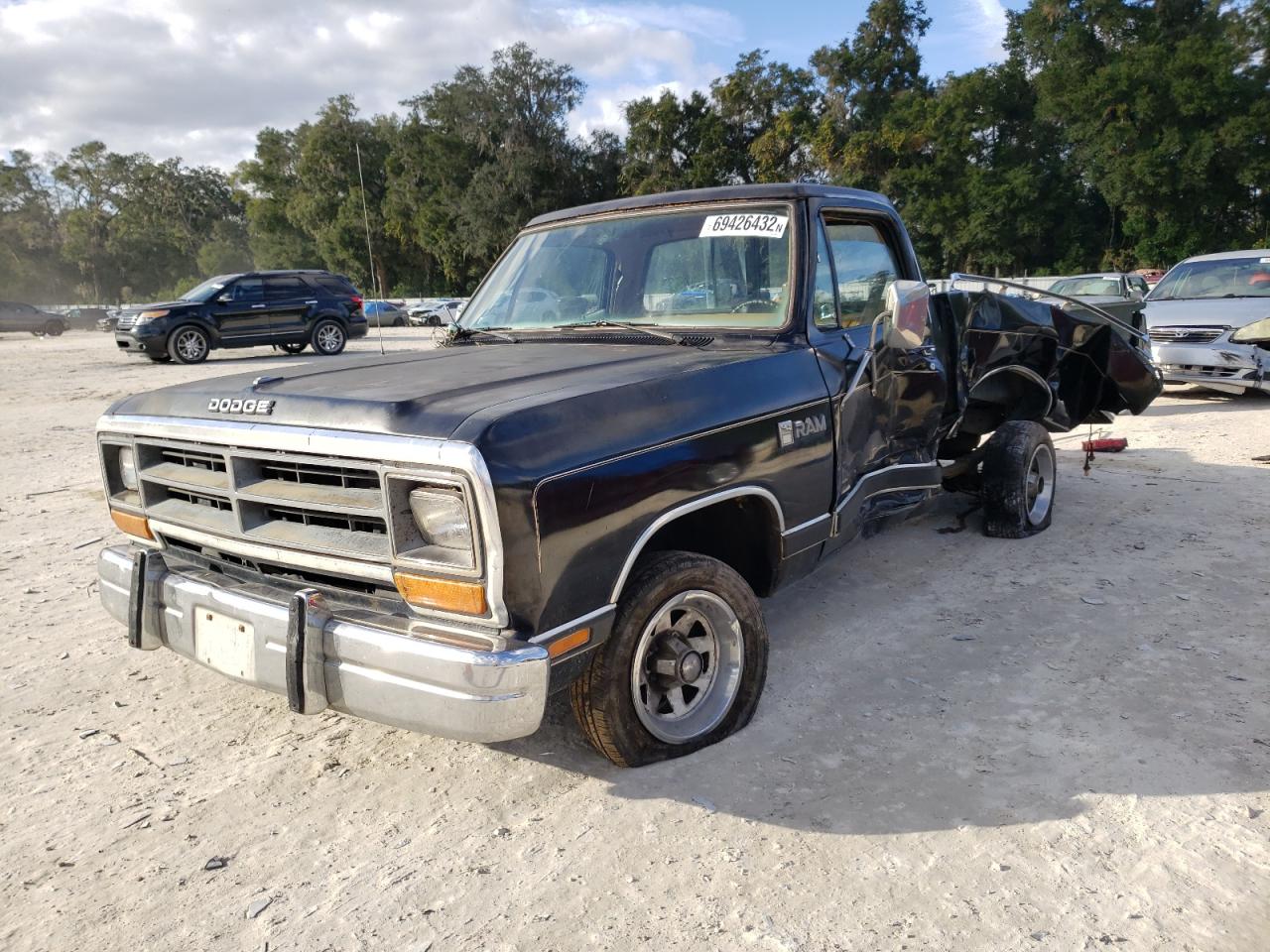 1986 Dodge D-series D150 Black vin: 1B7HD14TXGS016934