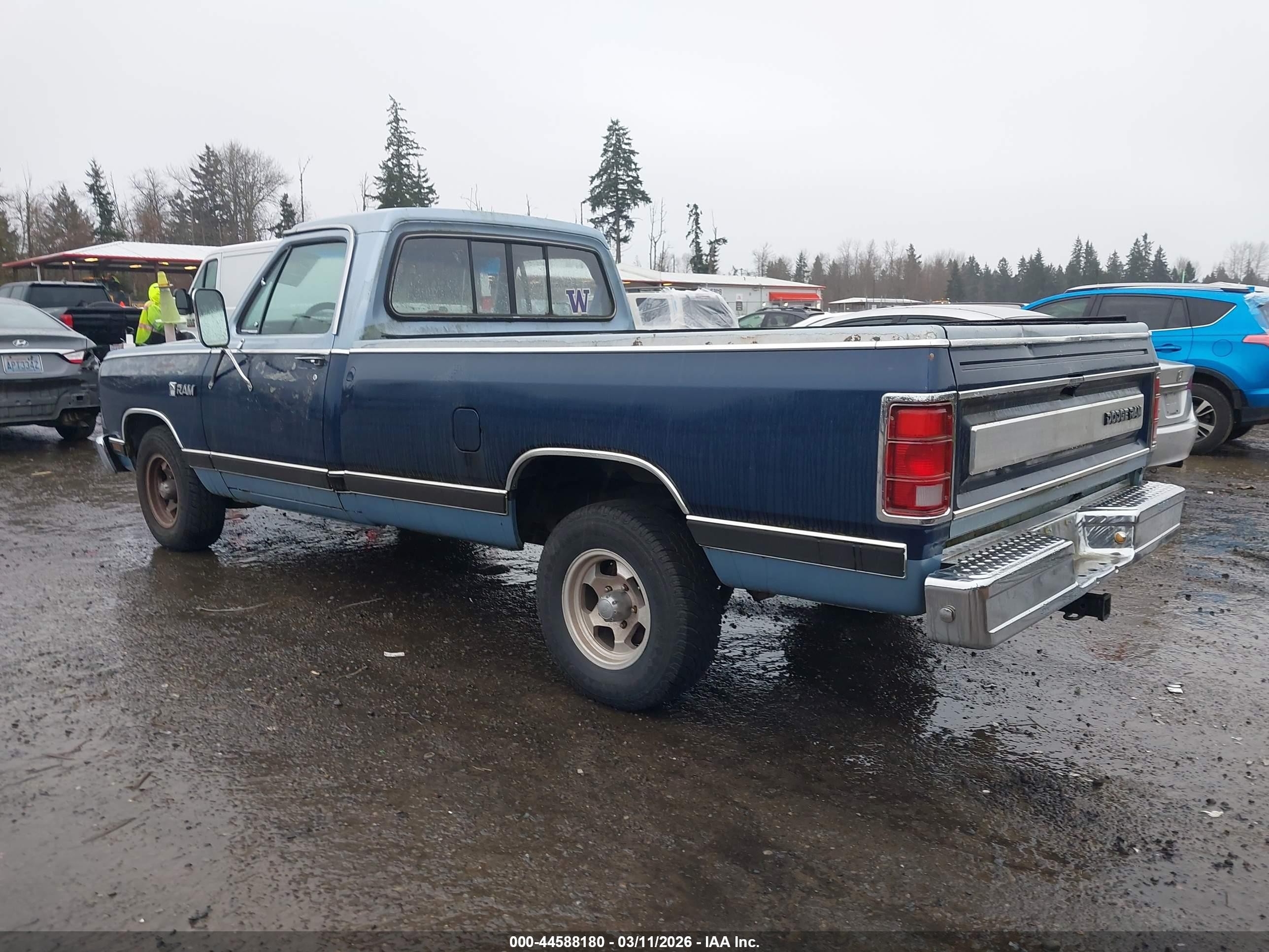 1986 Dodge D-series D150 Blue vin: 1B7HD14W3GS039790