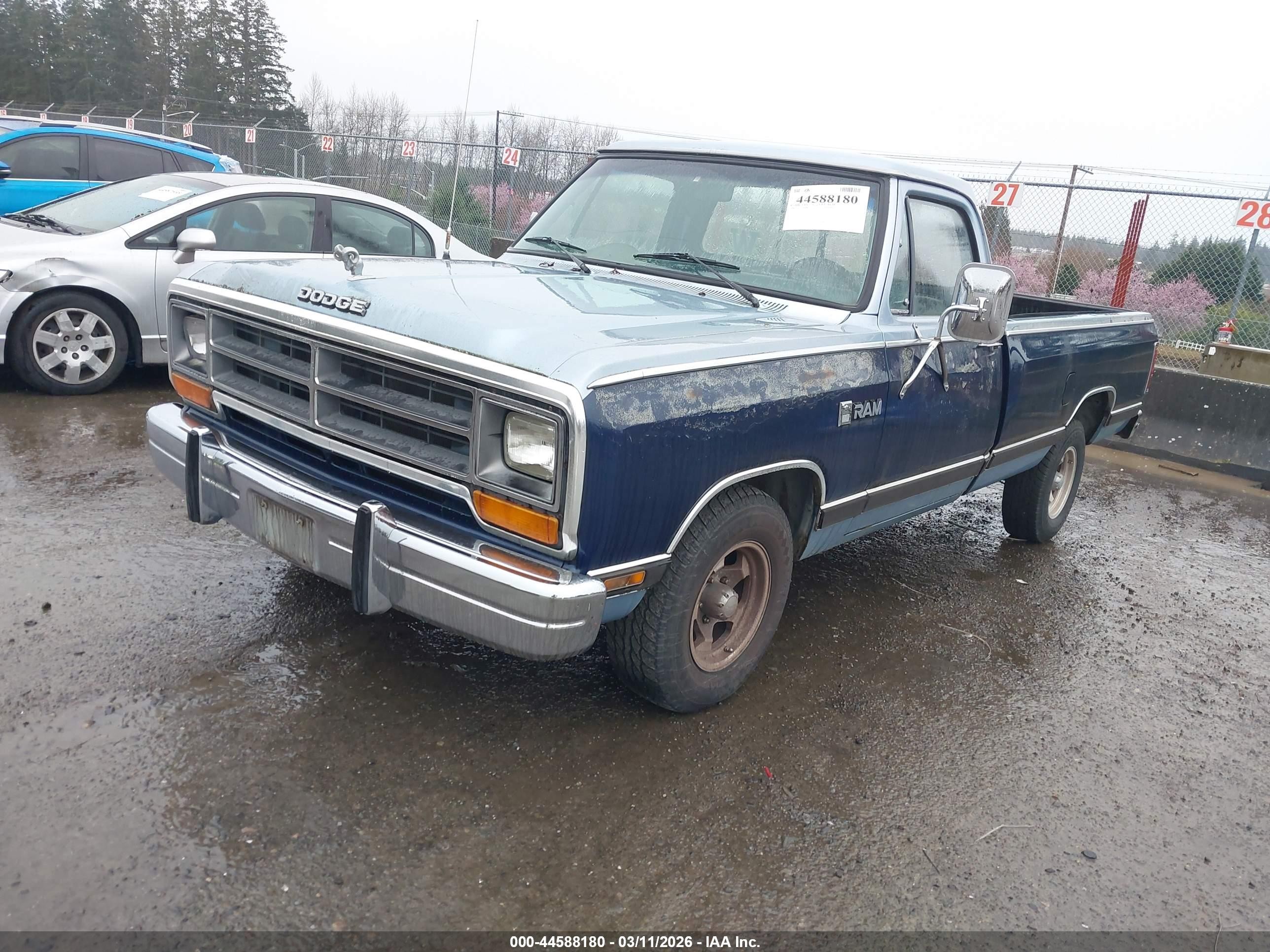 1986 Dodge D-series D150 Blue vin: 1B7HD14W3GS039790
