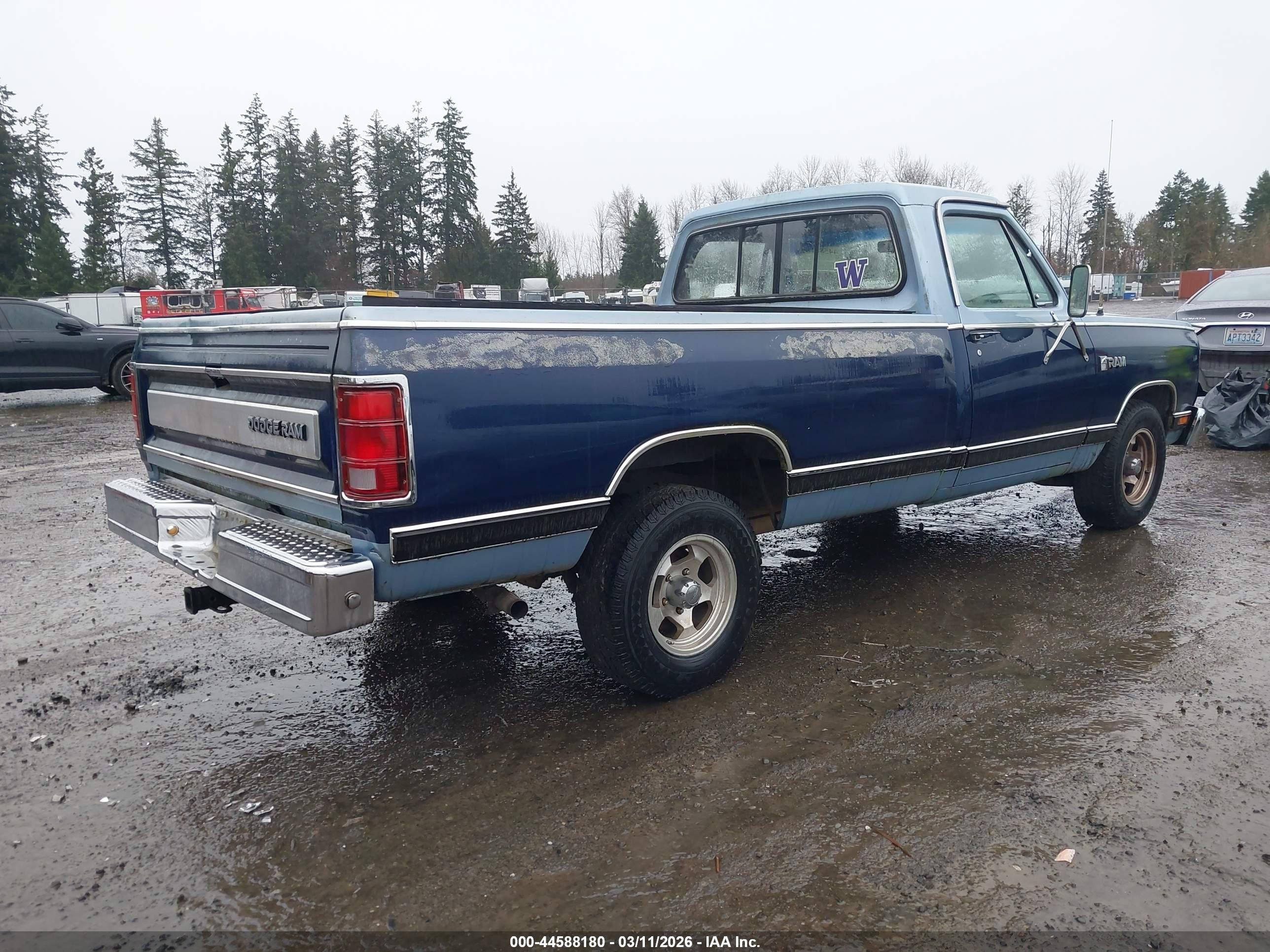 1986 Dodge D-series D150 Blue vin: 1B7HD14W3GS039790