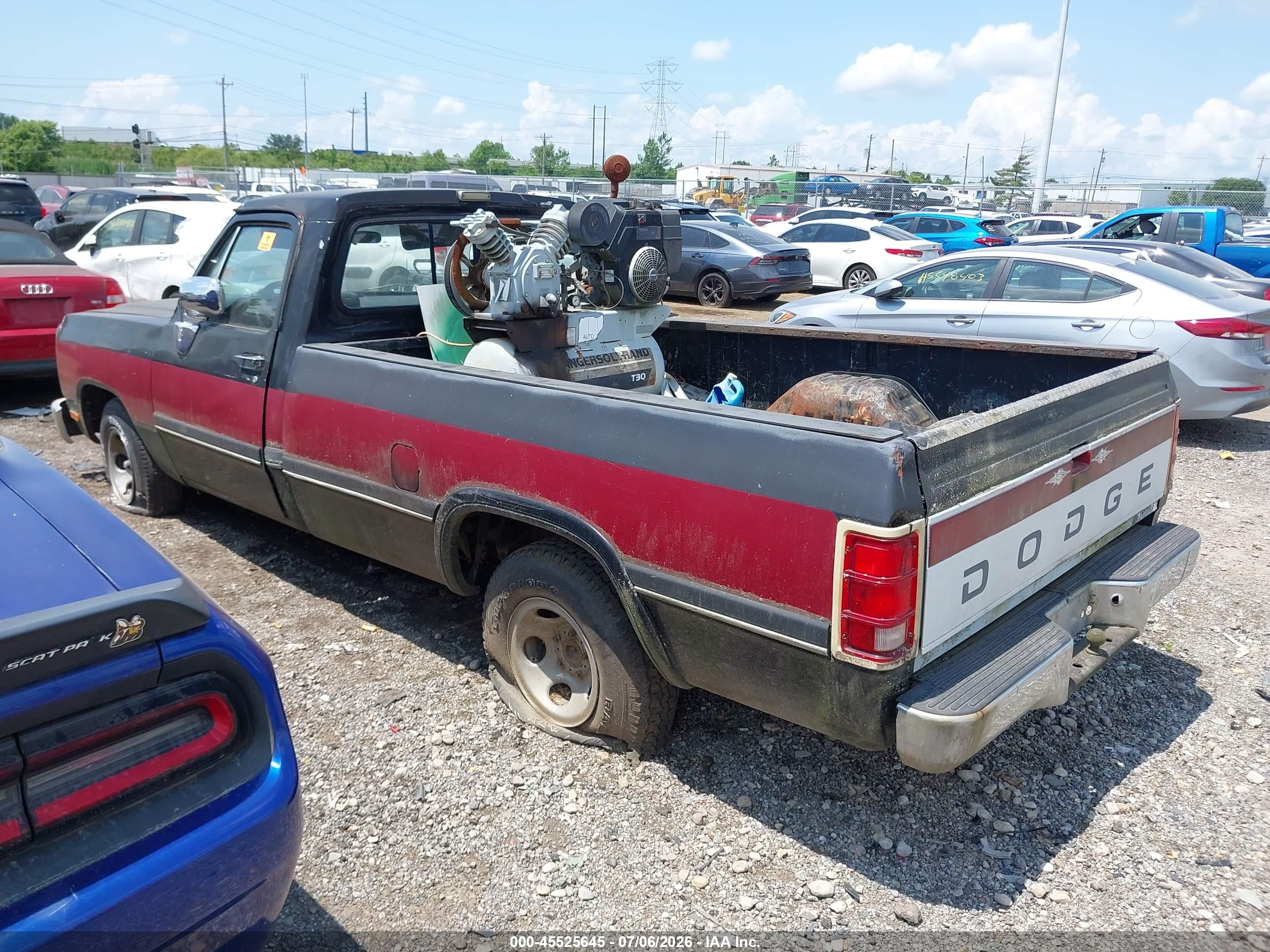 1993 Dodge D-series D150 Black vin: 1B7HE16Y3PS167958