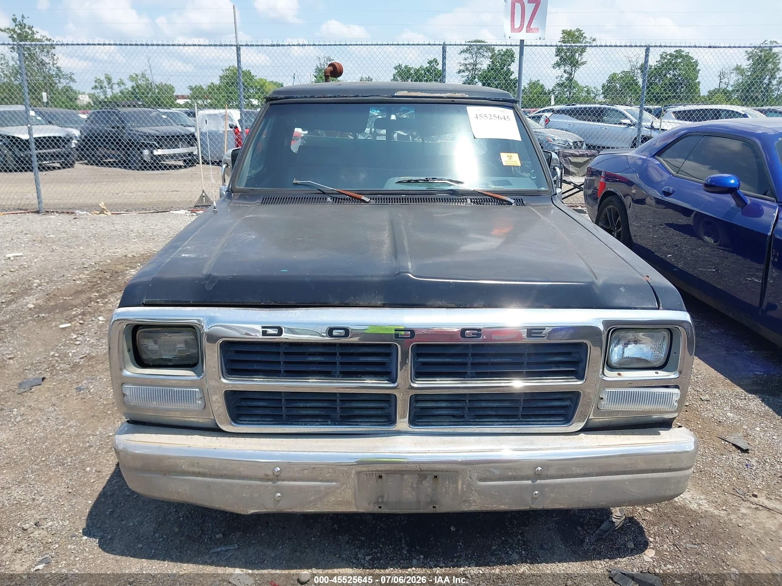 1993 Dodge D-series D150 Black vin: 1B7HE16Y3PS167958