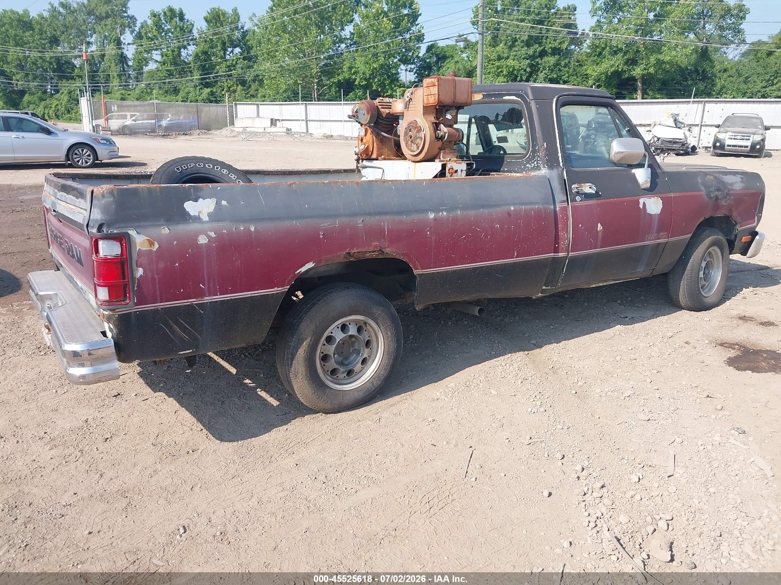 1991 Dodge D-series D150 Black vin: 1B7HE16Y8MS355340