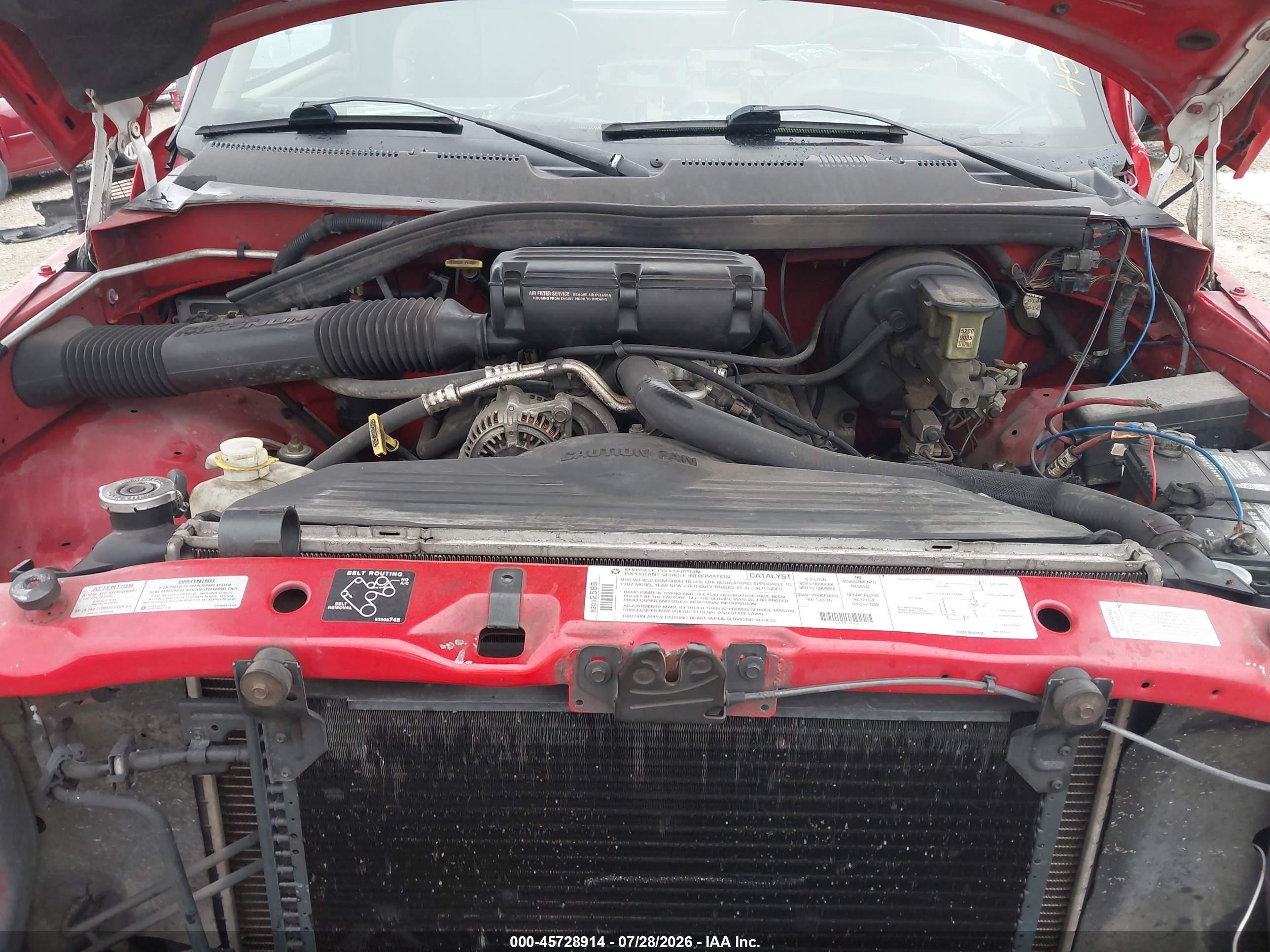 1997 Dodge Ram 1500 St Red vin: 1B7HF13Y0VJ573877