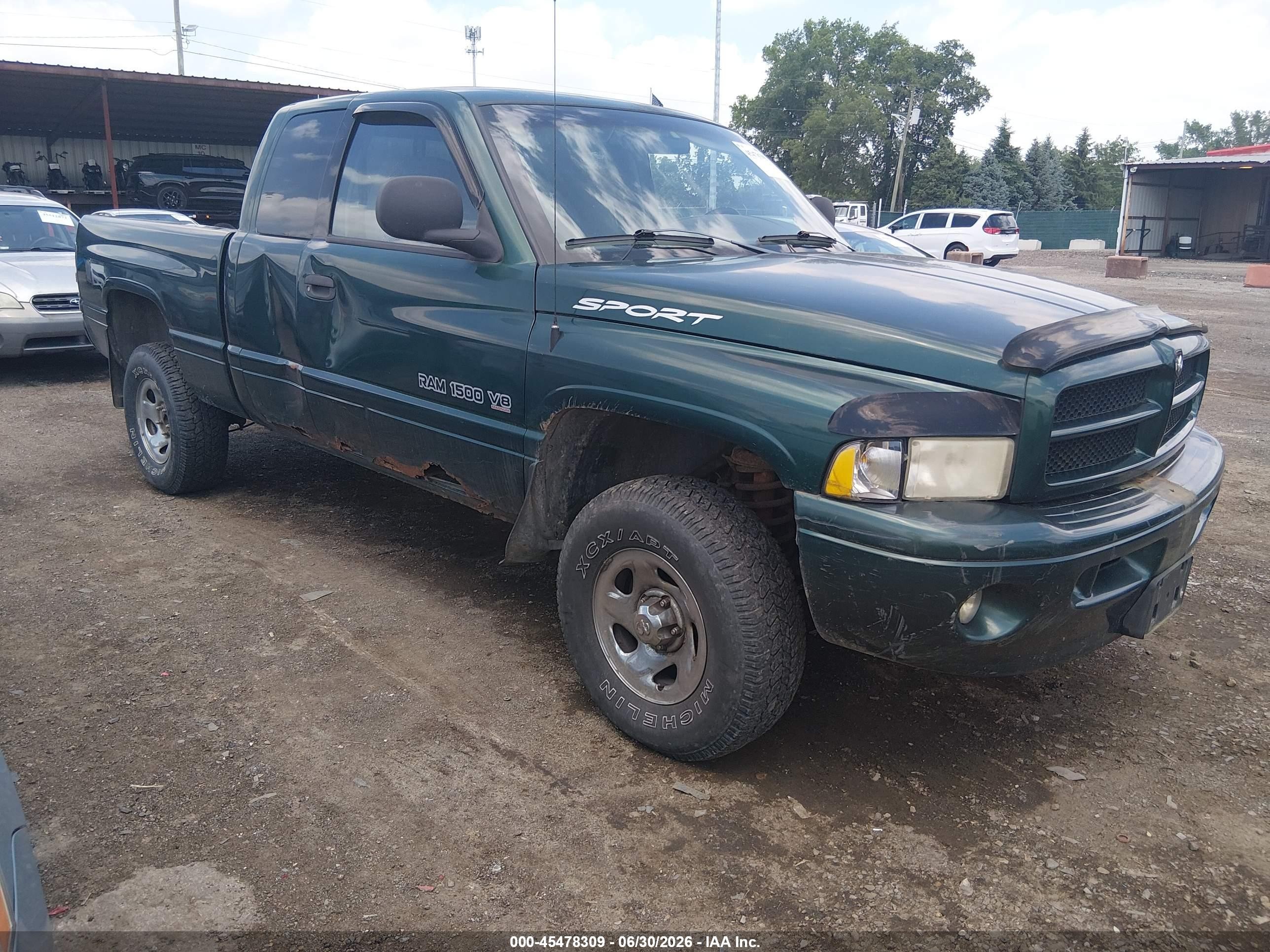 2000 Dodge Ram 1500 St Green vin: 1B7HF13Y5YJ109844