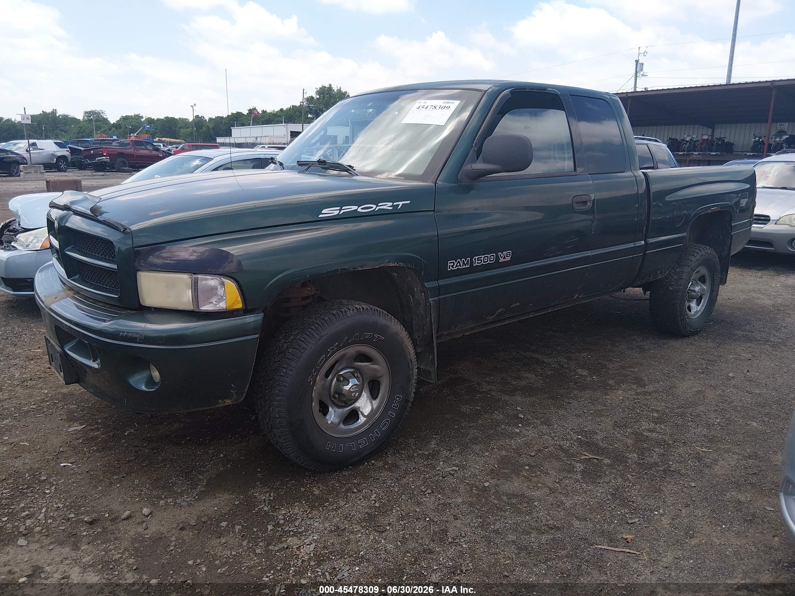 2000 Dodge Ram 1500 St Green vin: 1B7HF13Y5YJ109844