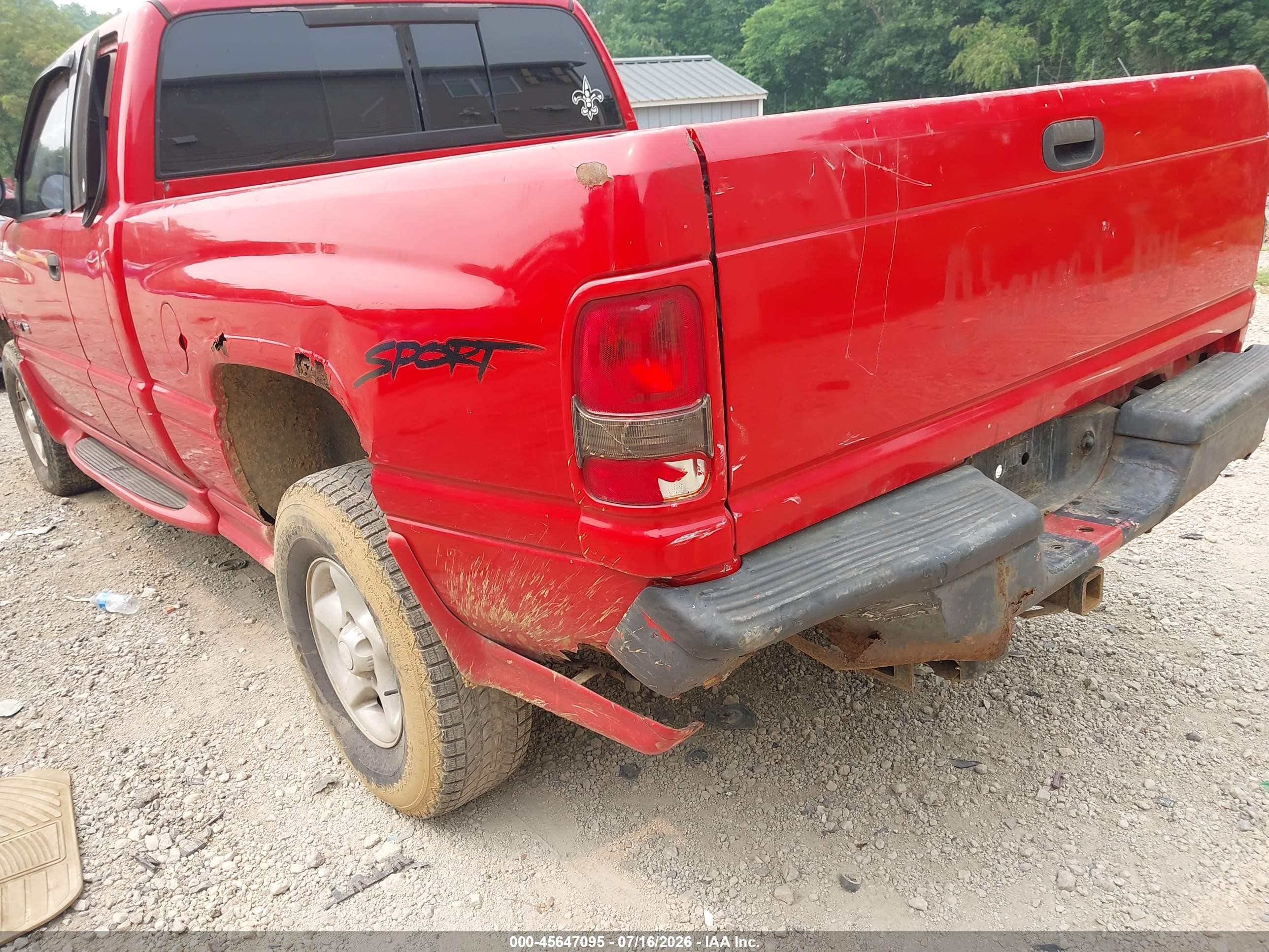 1998 Dodge Ram 1500 St Red vin: 1B7HF13Z3WJ170504