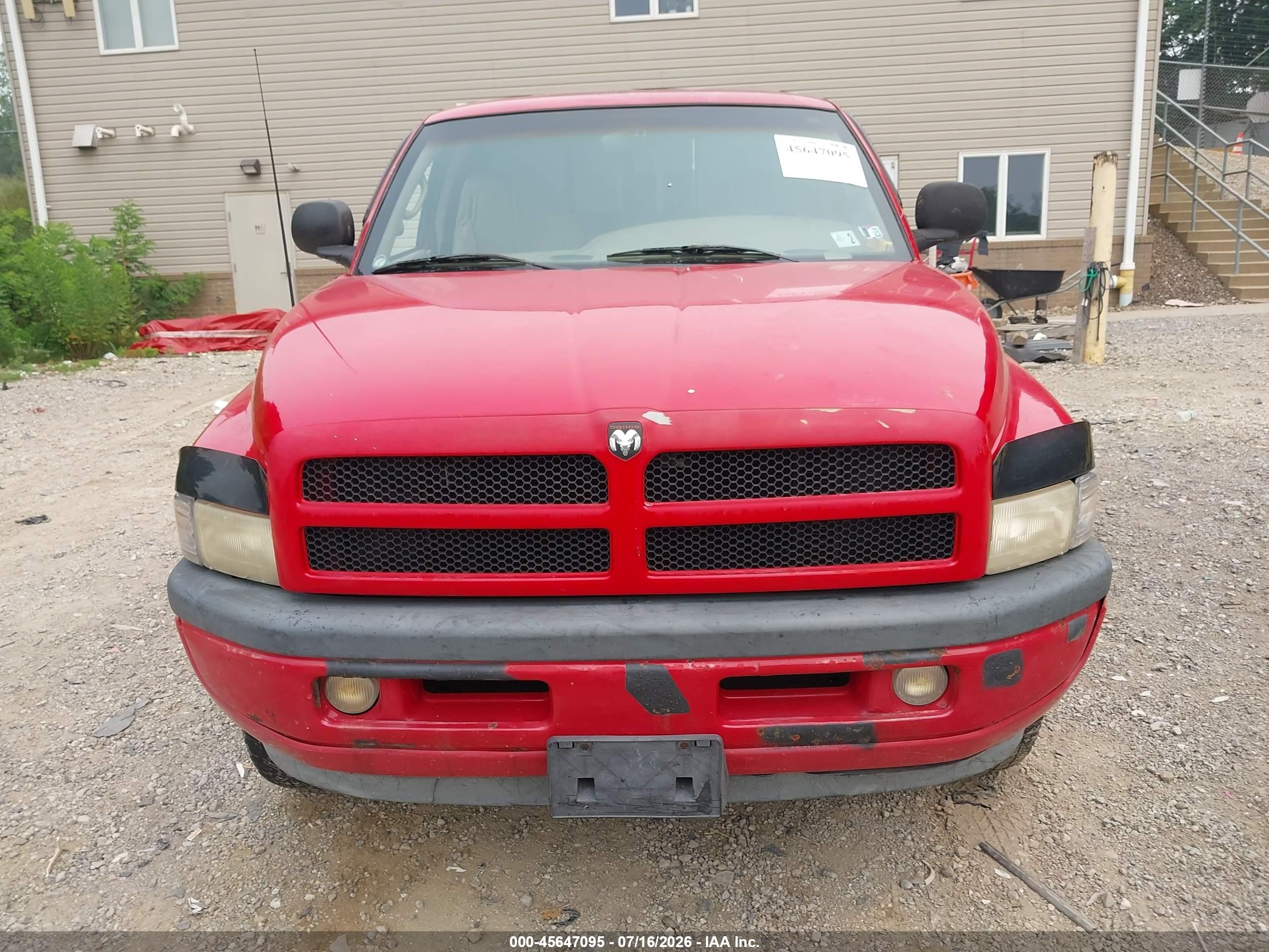 1998 Dodge Ram 1500 St Red vin: 1B7HF13Z3WJ170504