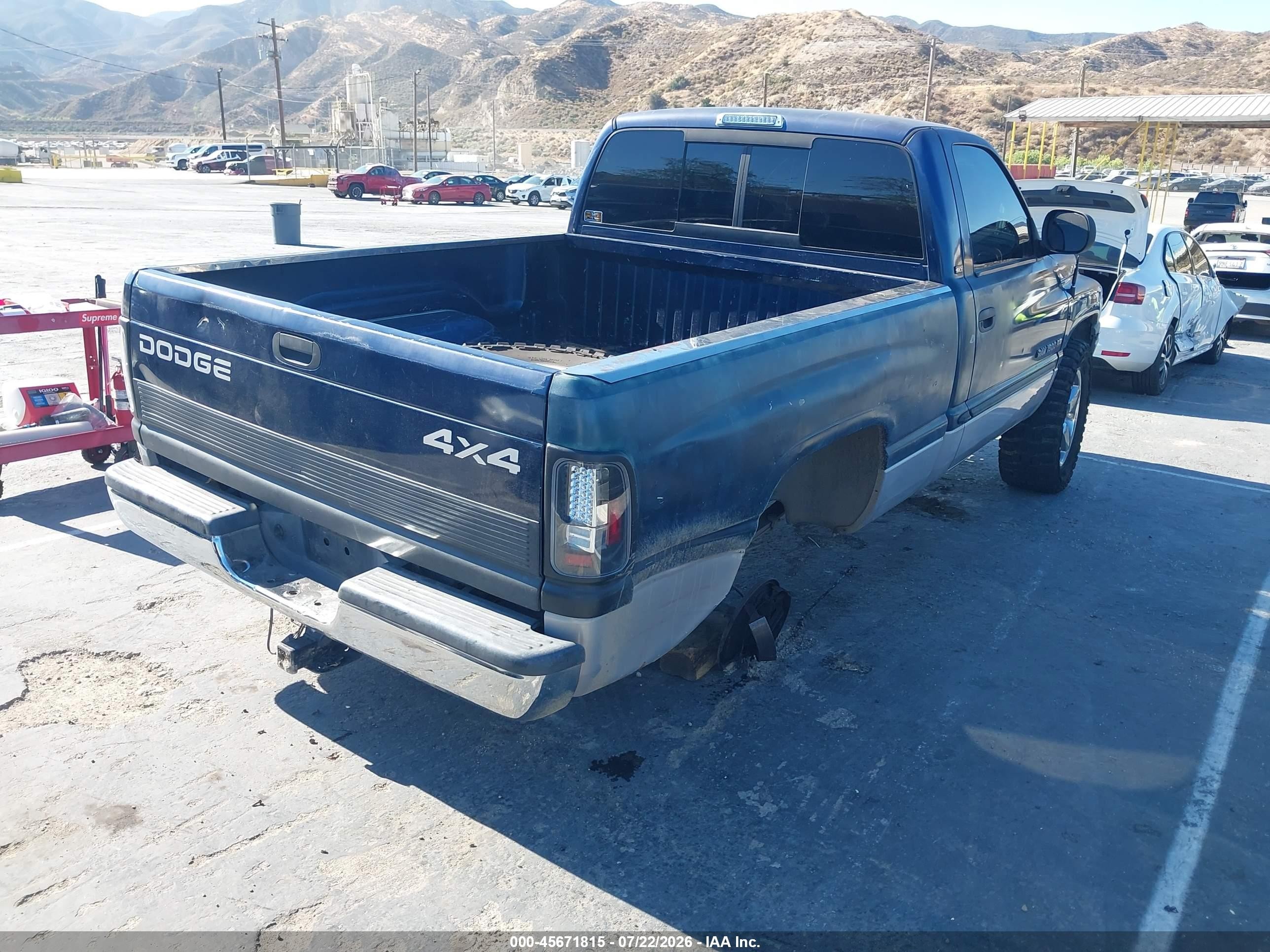 2001 Dodge Ram 1500 St Blue vin: 1B7HF16Y41S754013