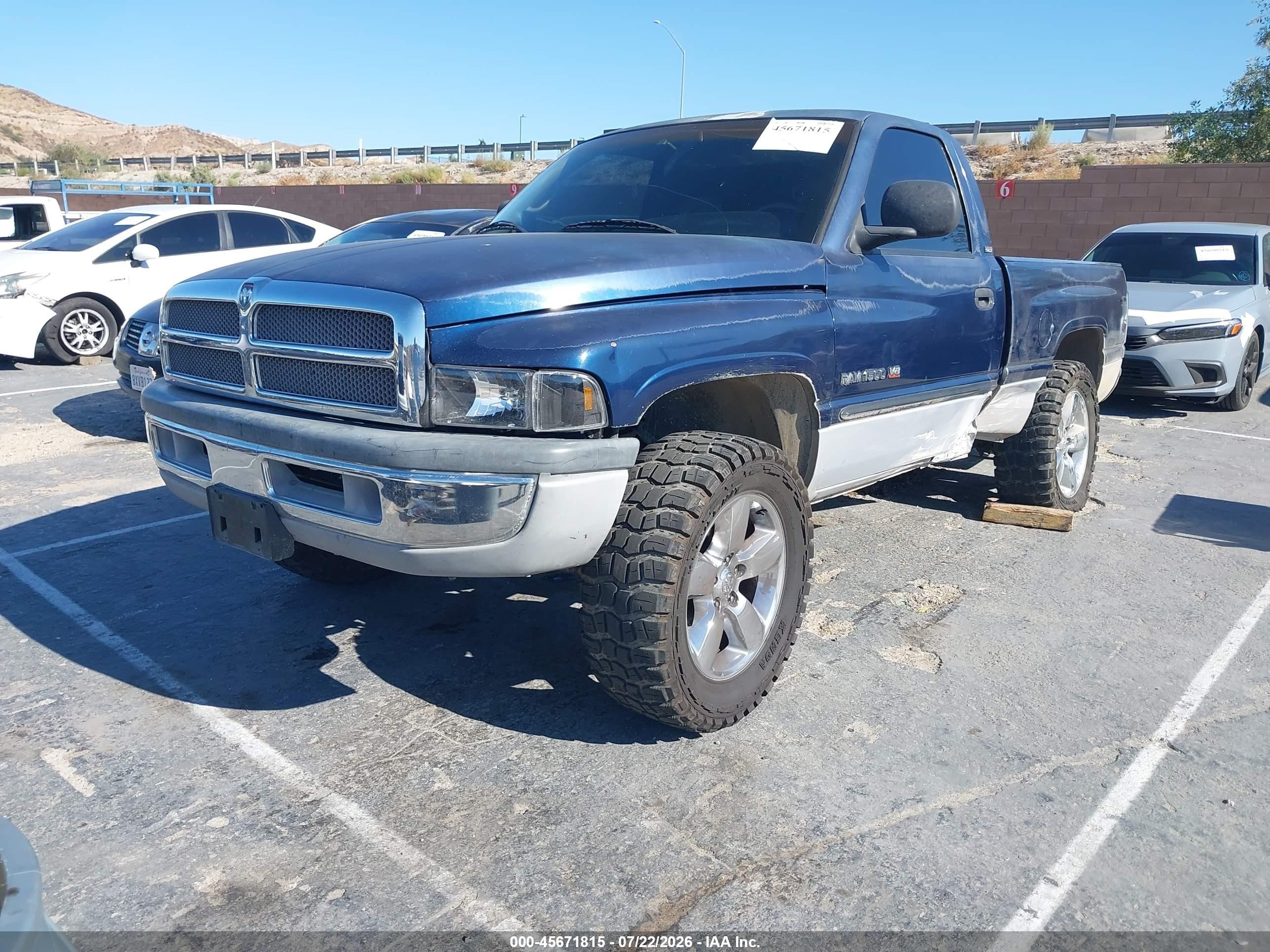 2001 Dodge Ram 1500 St Blue vin: 1B7HF16Y41S754013