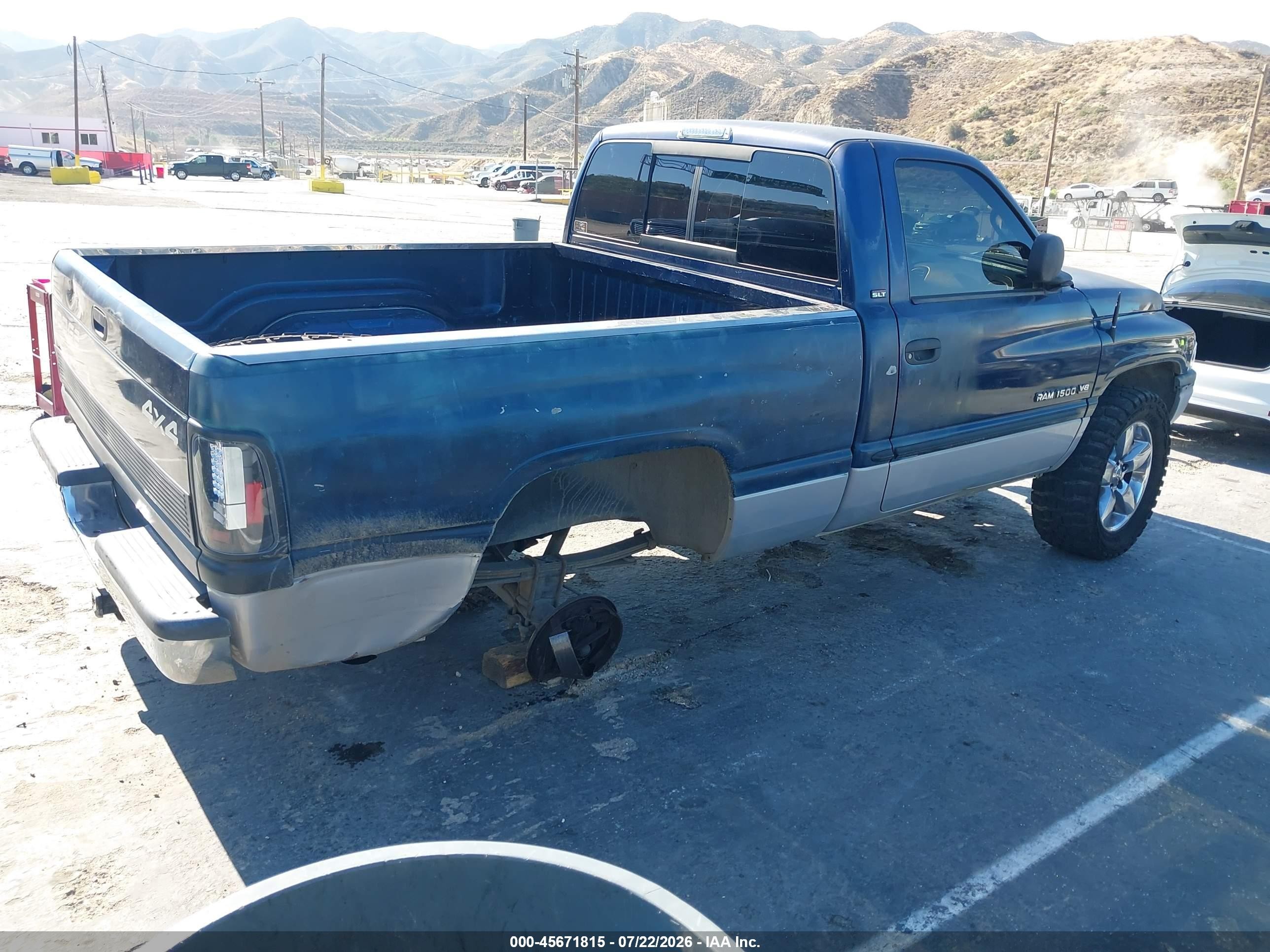 2001 Dodge Ram 1500 St Blue vin: 1B7HF16Y41S754013