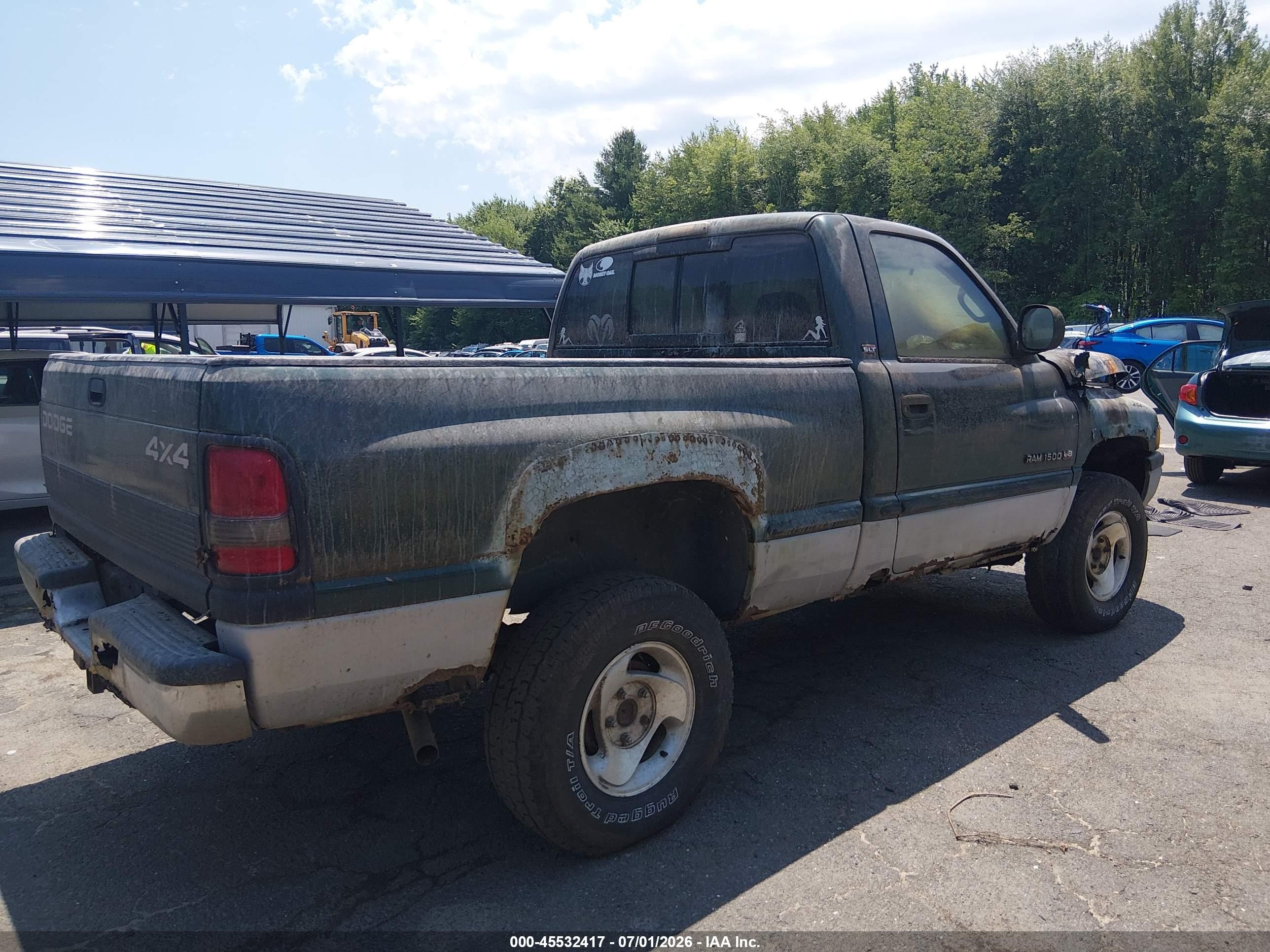 1999 Dodge Ram 1500 St Green vin: 1B7HF16Z1XS116755