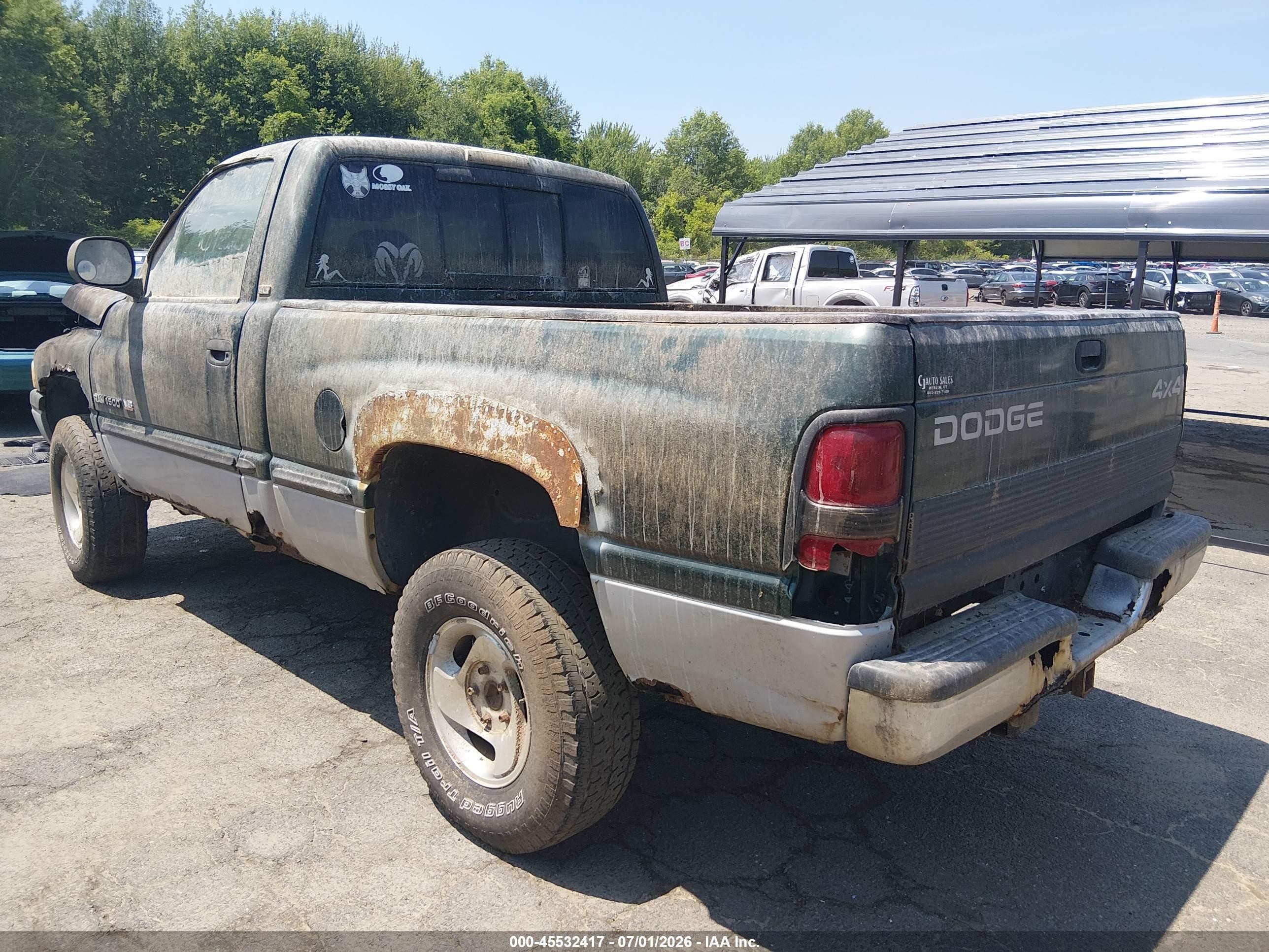 1999 Dodge Ram 1500 St Green vin: 1B7HF16Z1XS116755