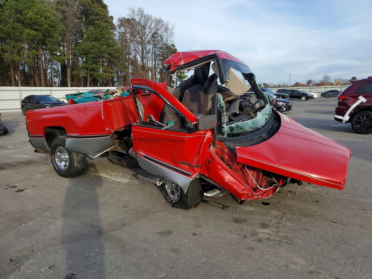 1995 Dodge Ram 1500 Red vin: 1B7HF16Z4SS374406