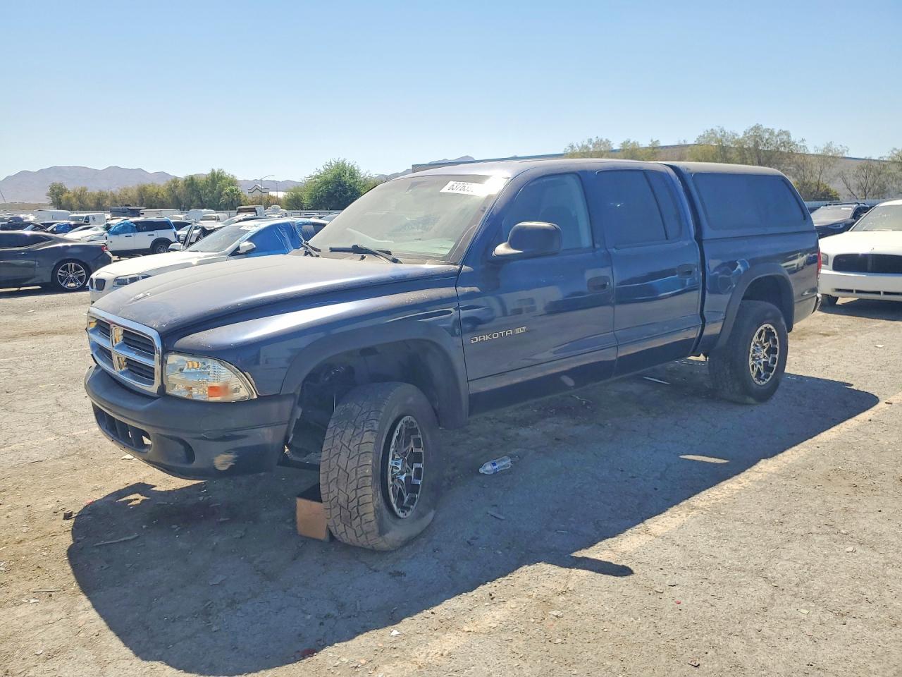 2001 Dodge Dakota Quad Синий vin: 1B7HG2AN01S280027