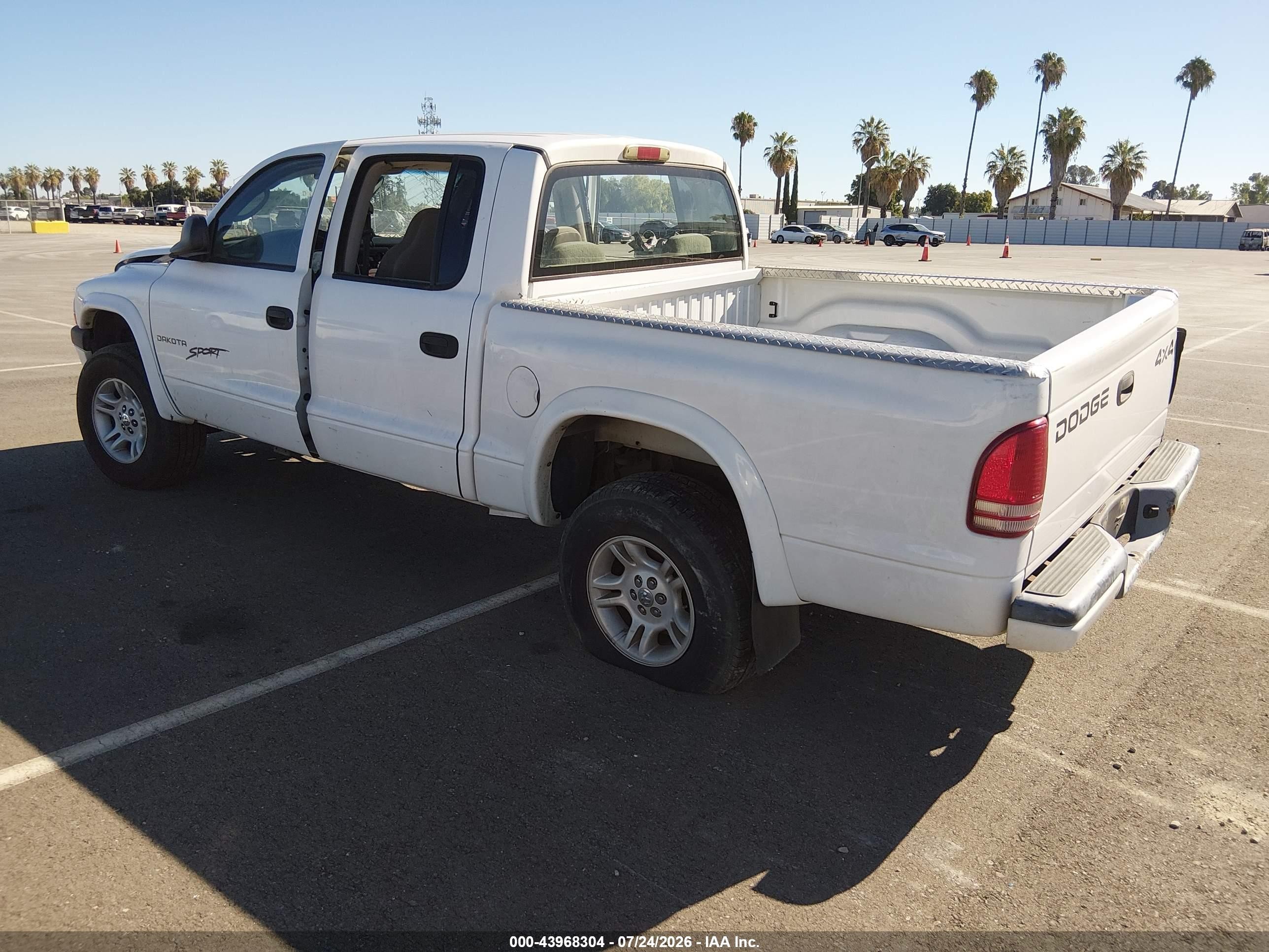 2001 Dodge Dakota Slt/sport White vin: 1B7HG2AN81S282446