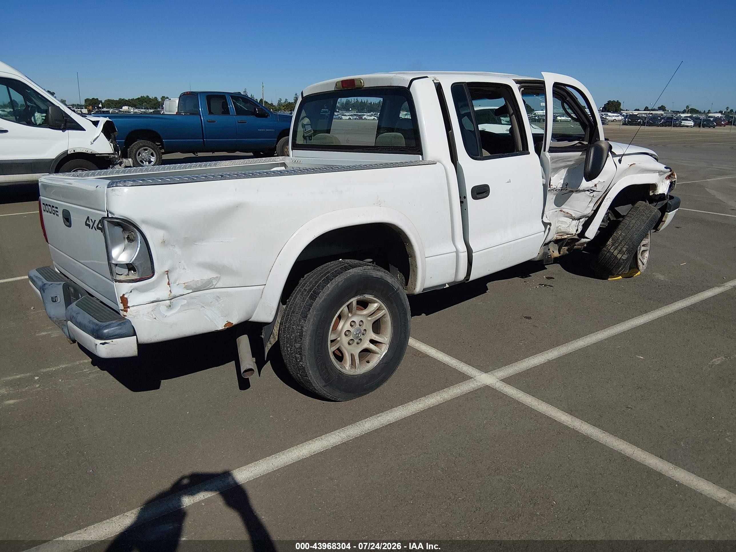 2001 Dodge Dakota Slt/sport White vin: 1B7HG2AN81S282446