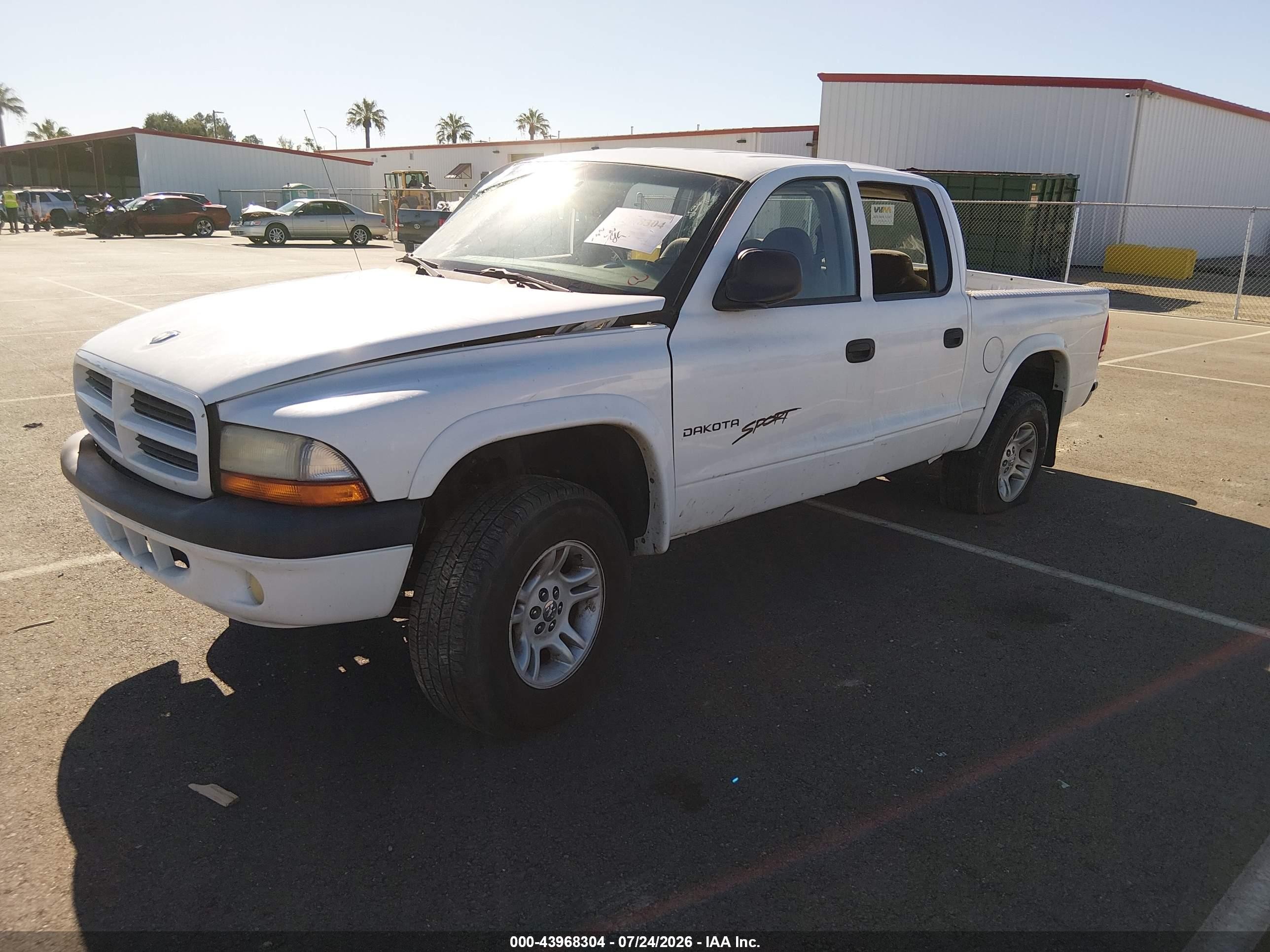 2001 Dodge Dakota Slt/sport White vin: 1B7HG2AN81S282446