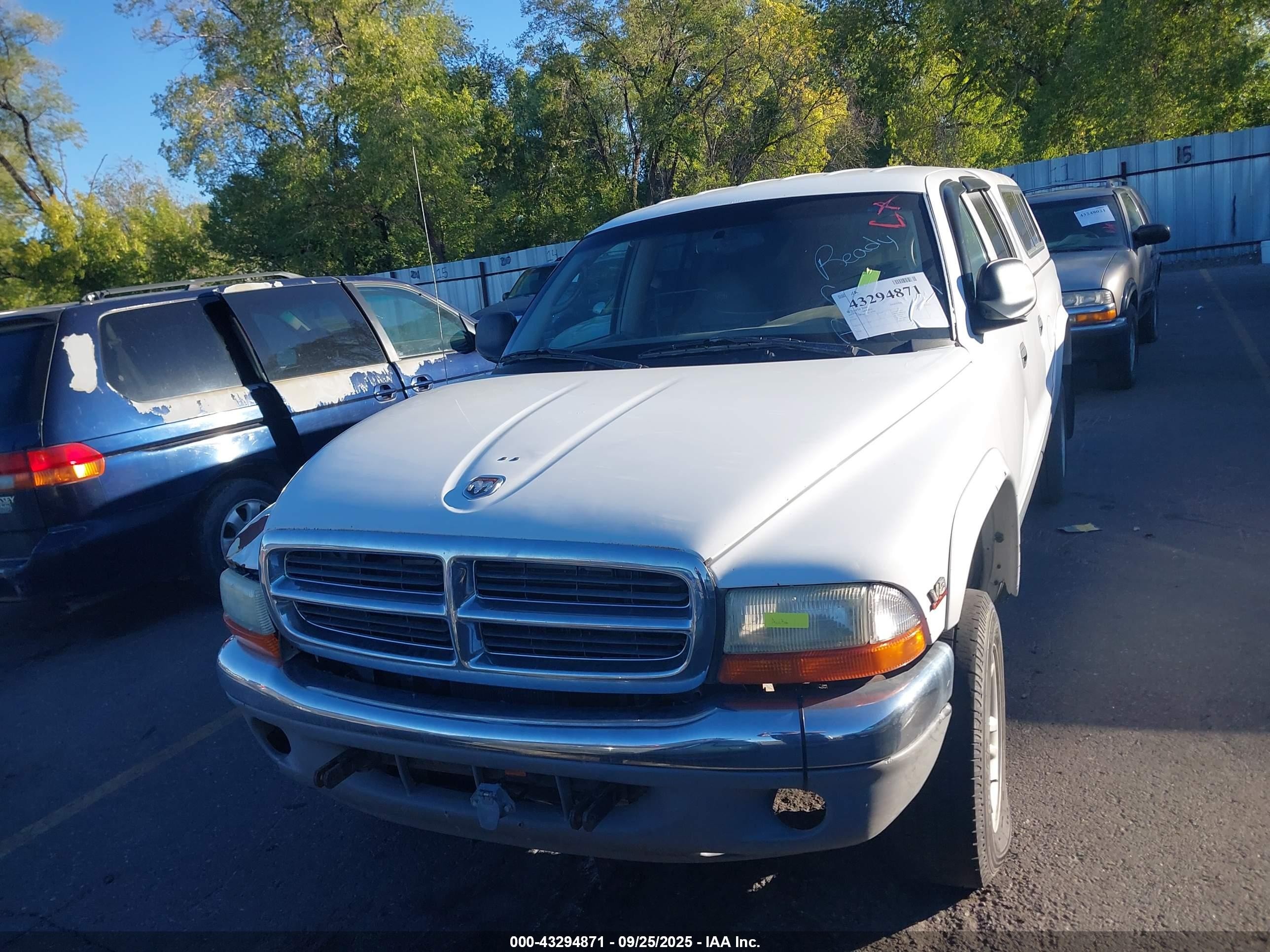 2001 Dodge Dakota Slt/sport White vin: 1B7HG2AZ31S328798