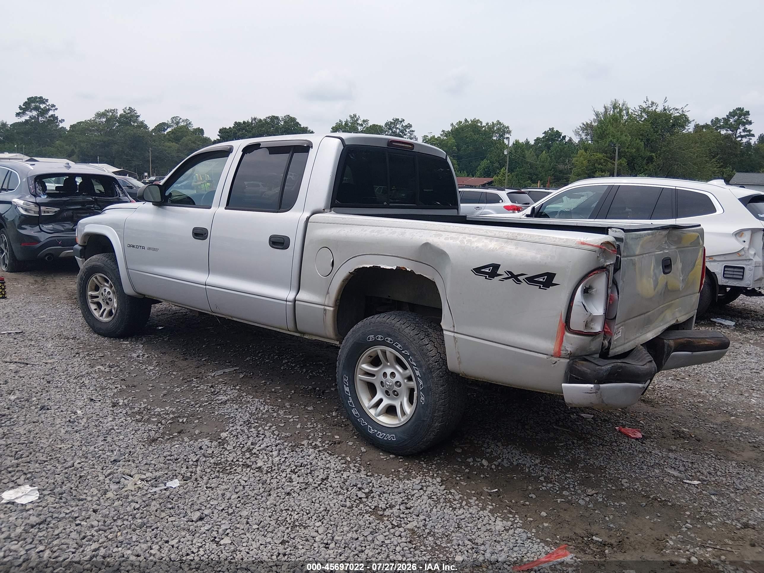 2002 Dodge Dakota Sport Silver vin: 1B7HG38X52S626328
