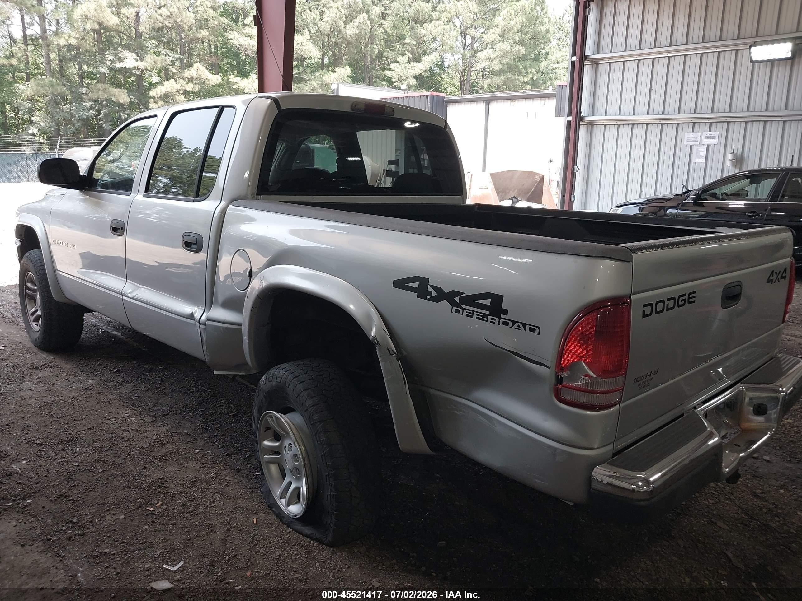 2002 Dodge Dakota Slt Gray vin: 1B7HG48N72S707478