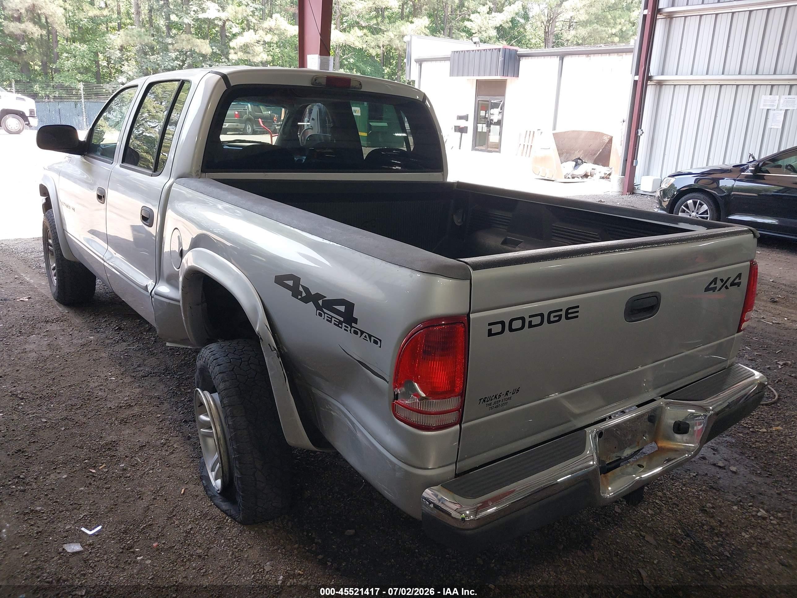 2002 Dodge Dakota Slt Gray vin: 1B7HG48N72S707478