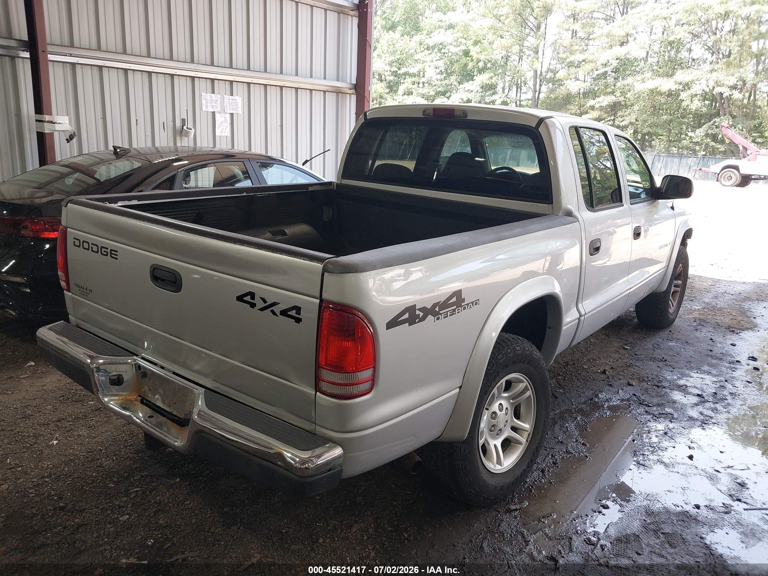2002 Dodge Dakota Slt Gray vin: 1B7HG48N72S707478