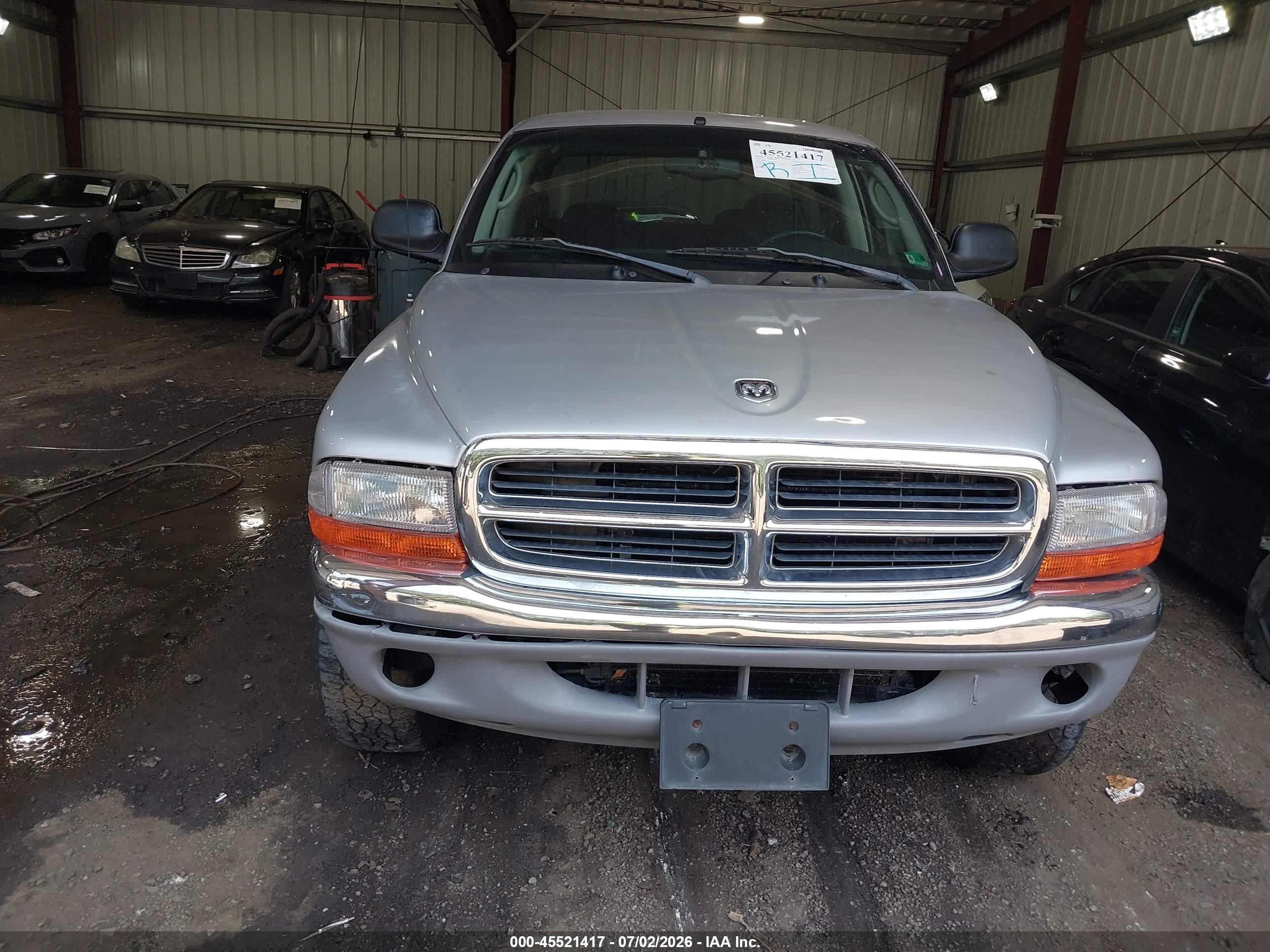 2002 Dodge Dakota Slt Gray vin: 1B7HG48N72S707478