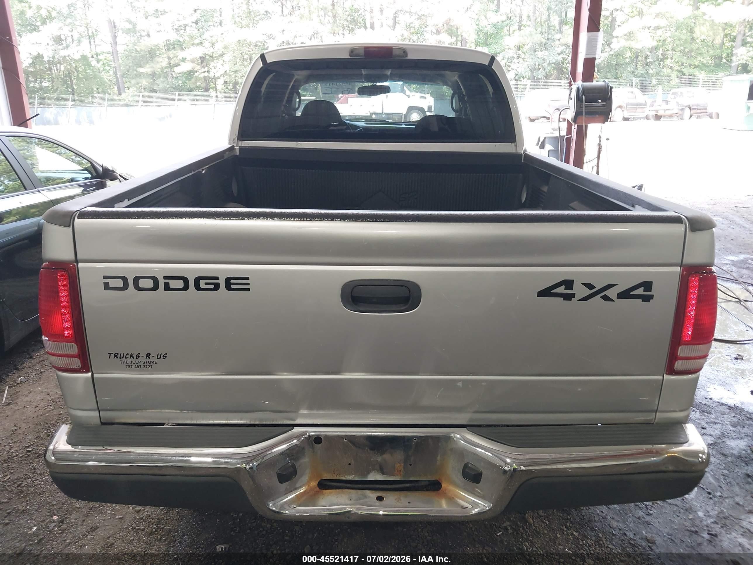 2002 Dodge Dakota Slt Gray vin: 1B7HG48N72S707478