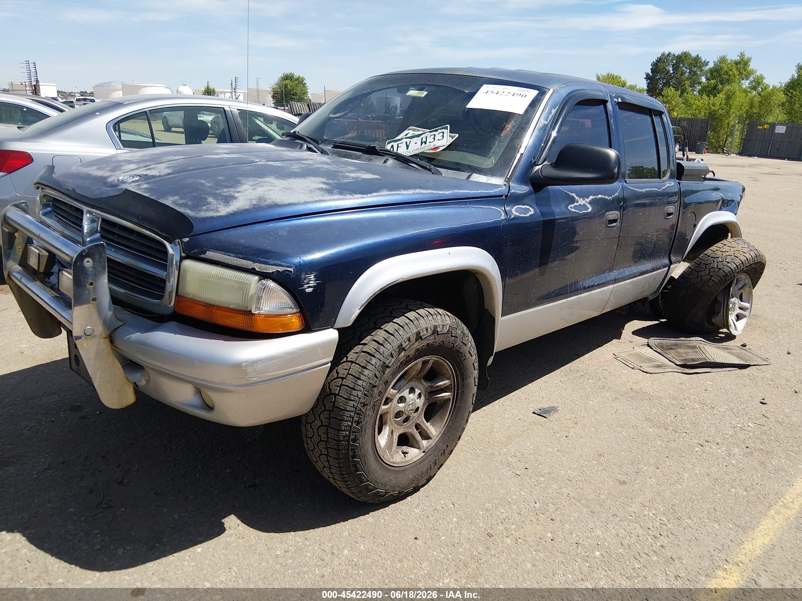 2002 Dodge Dakota Slt Синий vin: 1B7HG48N82S637151