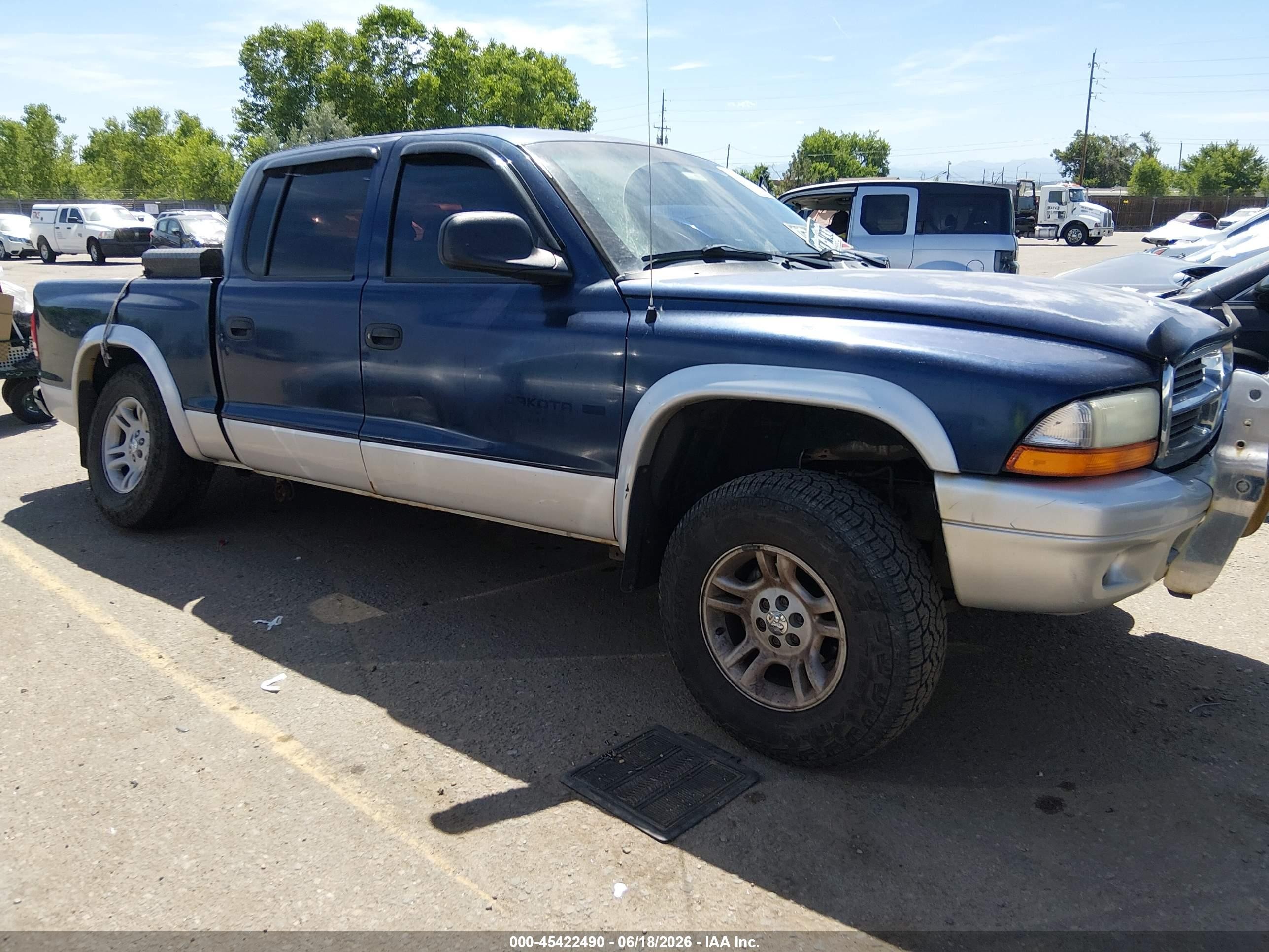 2002 Dodge Dakota Slt Blue vin: 1B7HG48N82S637151