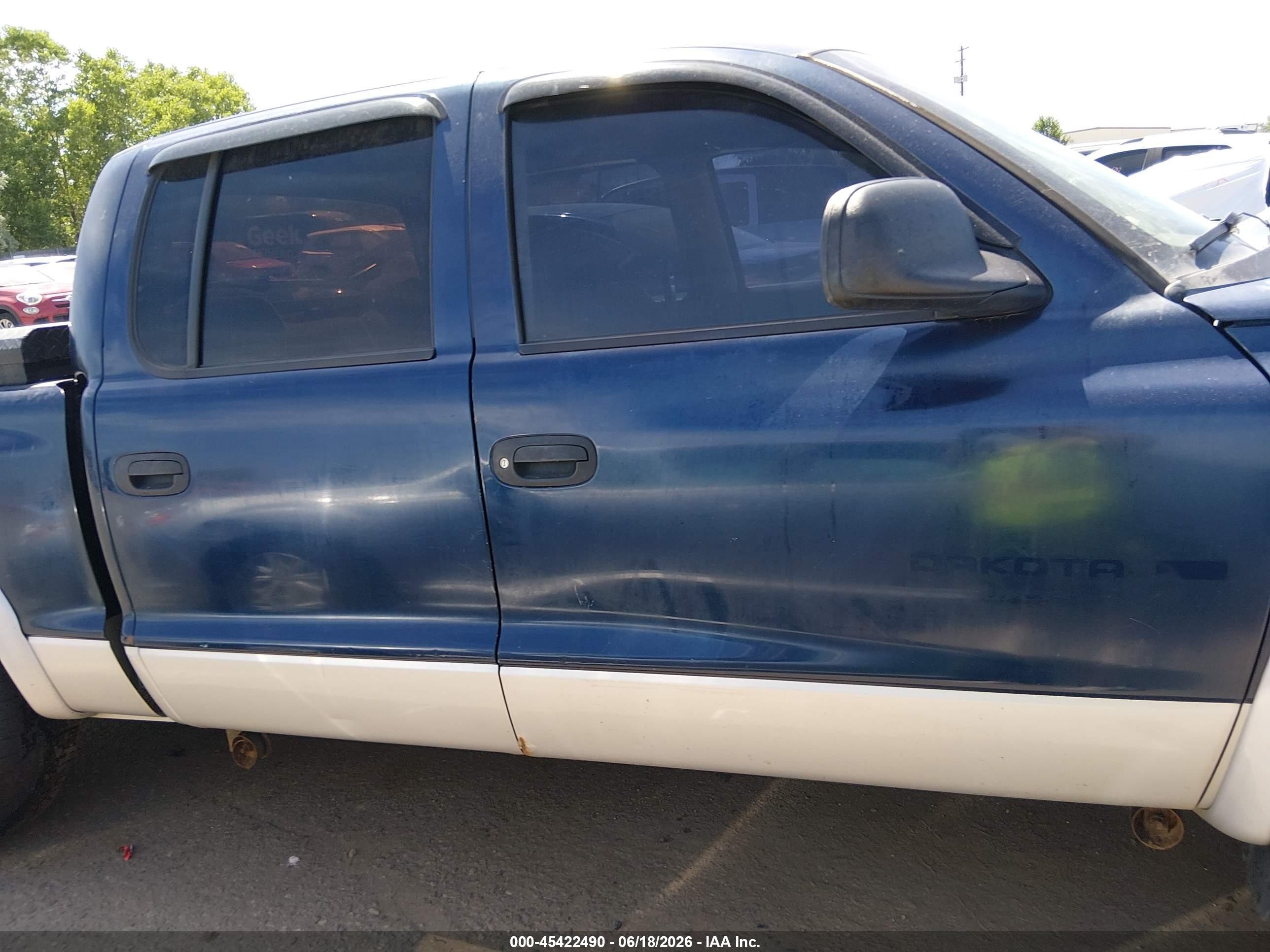 2002 Dodge Dakota Slt Синий vin: 1B7HG48N82S637151