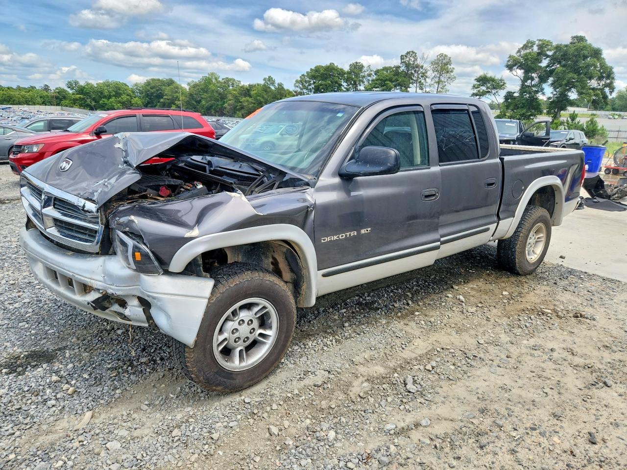 2002 Dodge Dakota Quad Slt Gray vin: 1B7HG48N82S645136